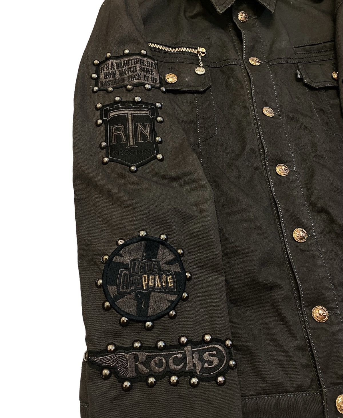 Japanese Brand × Roen 🔥🔥💰💰Remake Military Punk Trucker Jacket Size US M / EU 48-50 / 2 - 6 Thumbnail