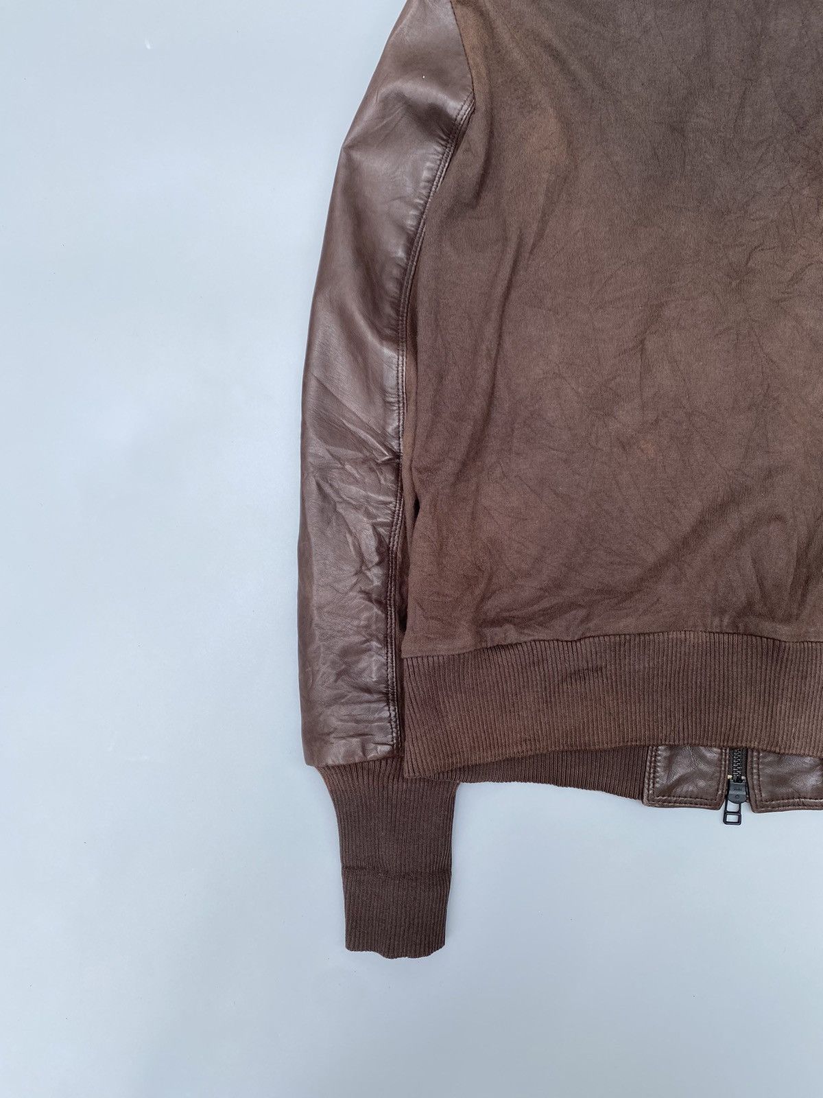 If Six Was Nine × KMRii Custom Culture- Punk Leather-Trimmed Hooded Zip up Jacket Size US XXS / EU 40 - 12 Thumbnail