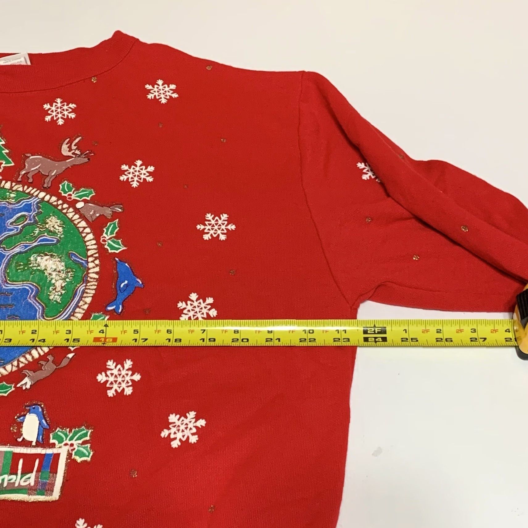 Vintage VINTAGE Holiday Time Christmas Sweatshirt Joy To The World Women’s Large L Red Green Gold Mens Girls Womens Size L / US 10 / IT 46 - 6 Thumbnail