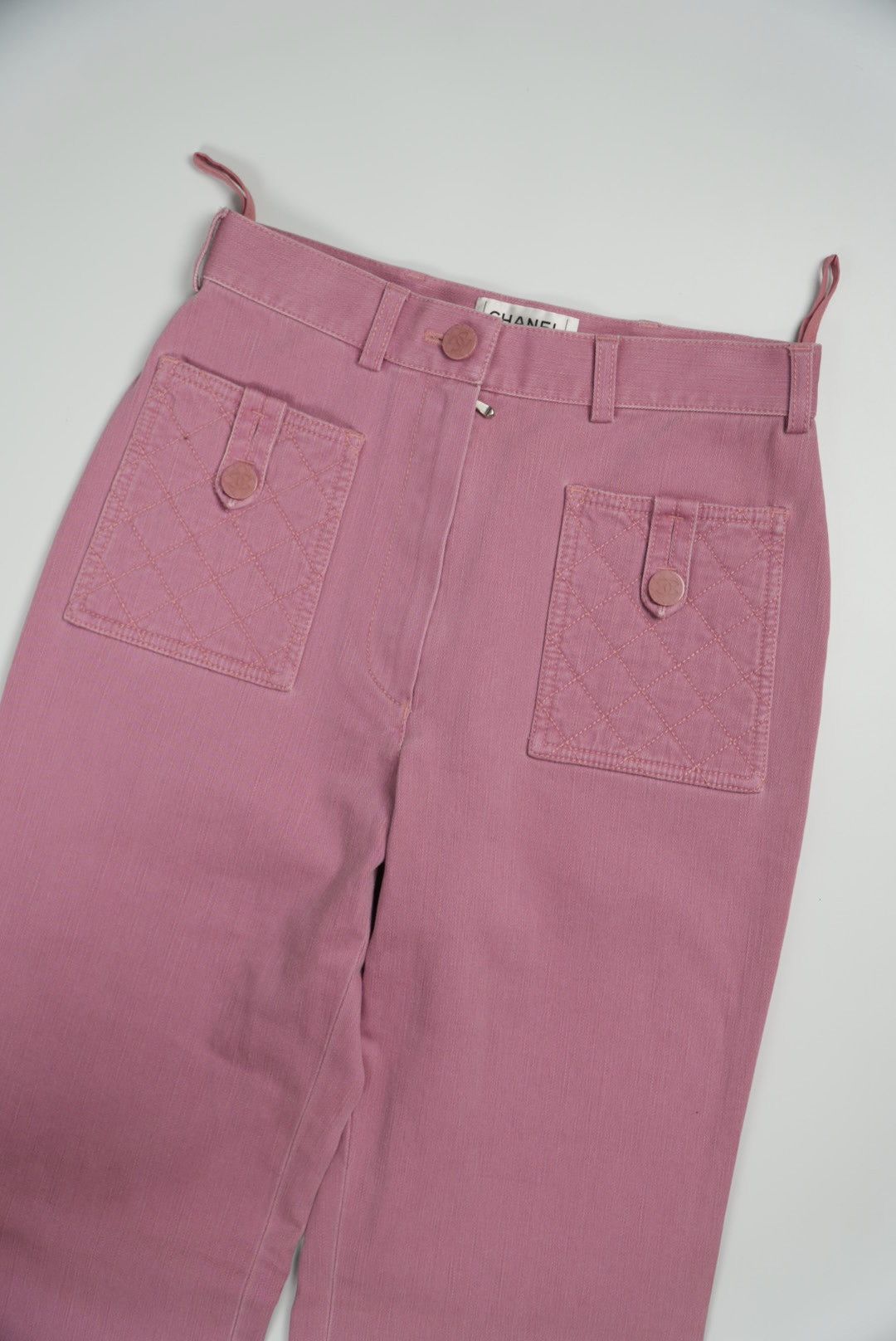 Chanel Chanel 2004 Pink Flare Jeans with Quilted Front Pockets Size 24" / US 00 / IT 34 - 4 Thumbnail