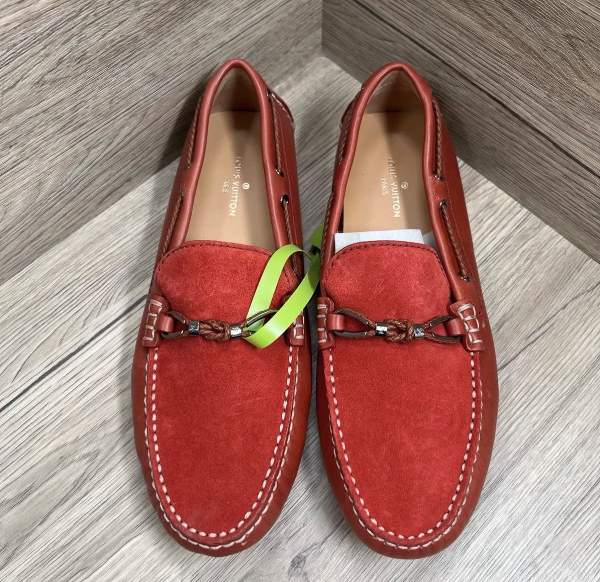 Louis Vuitton Louis Vuitton Hockenheim Red & Brown Woven Loafers J41 Size US 8 / EU 41 - 4 Thumbnail