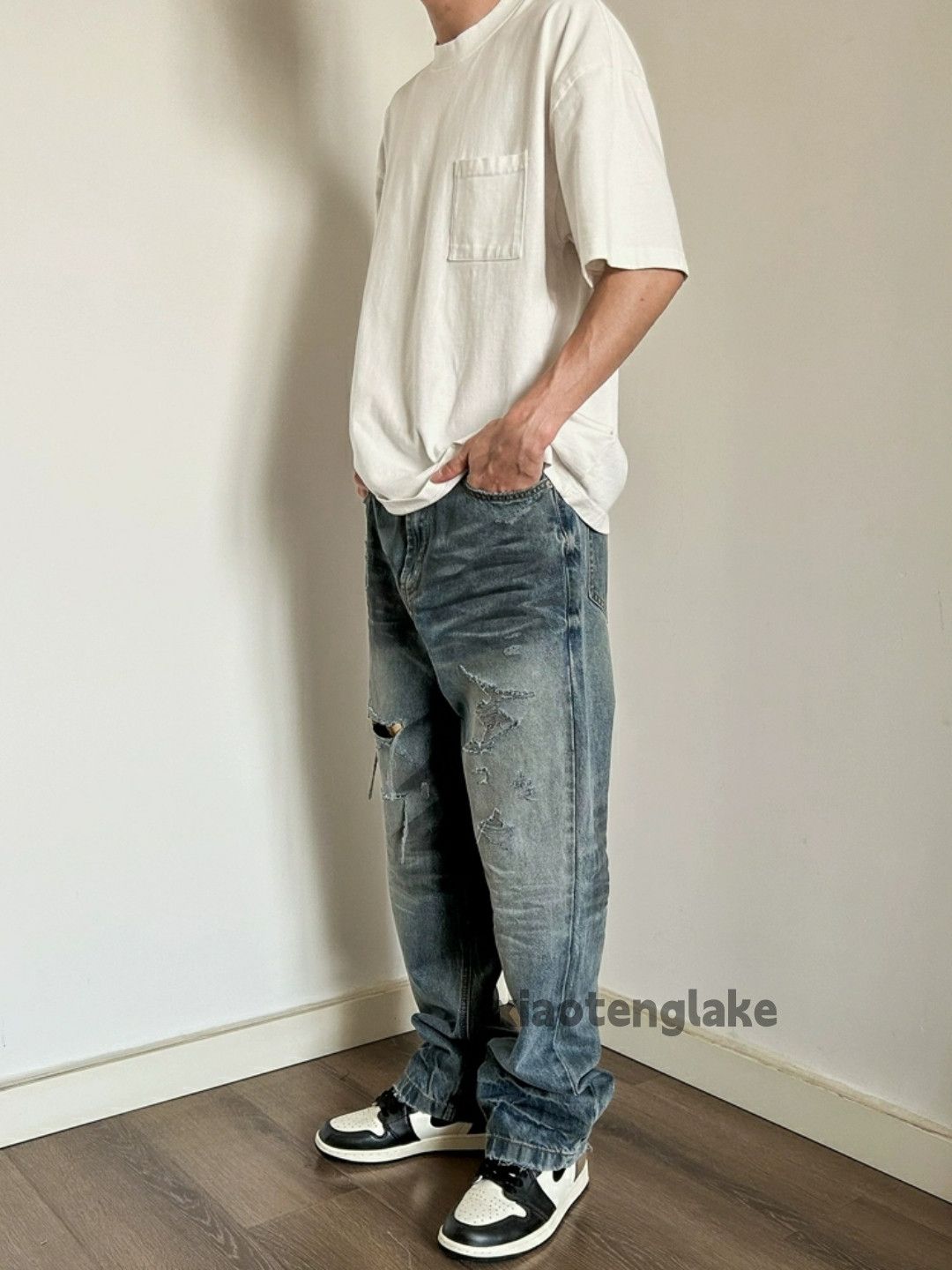 Jean × Vintage washed faded rusty stain punk grunge hiphop jeans Size US 36 / EU 52 - 2 Thumbnail
