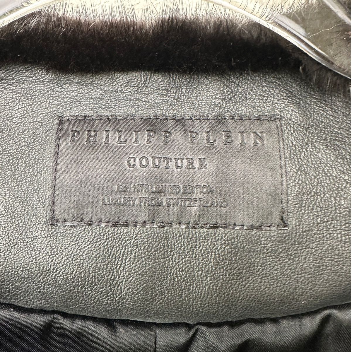 Philipp Plein NWT Philipp Plein “I Was Here” Fur Leather Jacket Black RARE Size M / US 6-8 / IT 42-44 - 15 Thumbnail