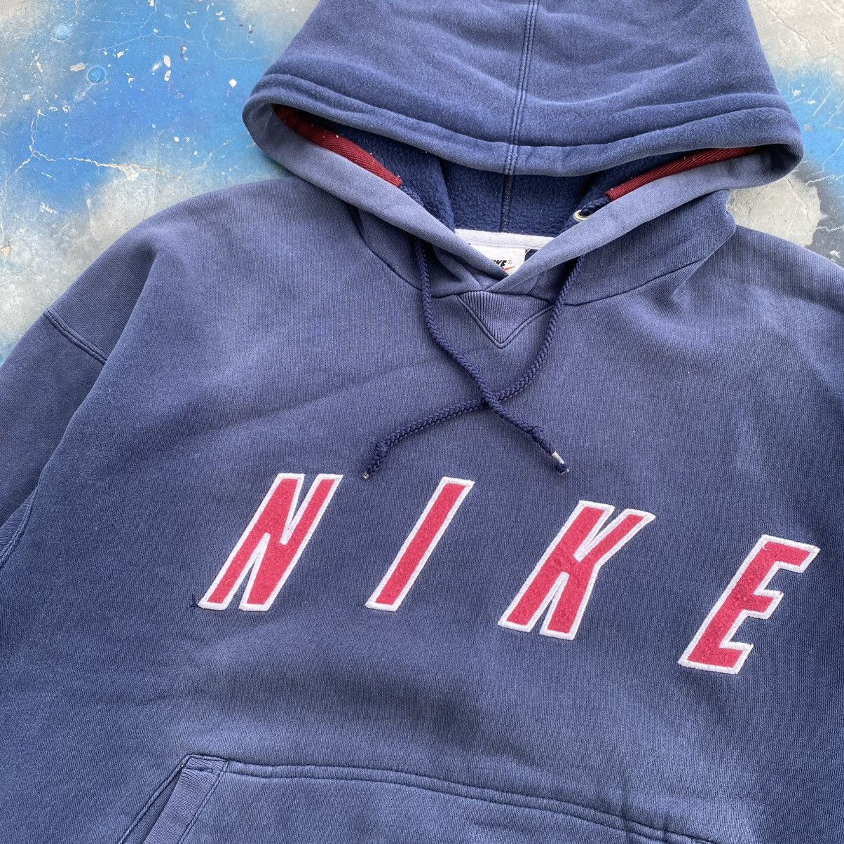 Nike × Vintage 90s Nike big Logo Hoodie Size US L / EU 52-54 / 3 - 2 Thumbnail