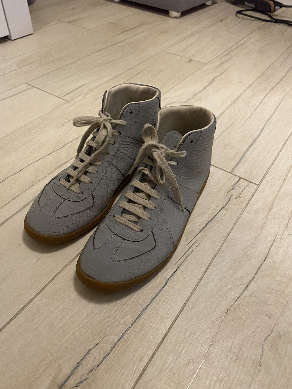 Maison Margiela Maison Margiela Snakeskin Reflective High Top Sneakers Size US 10 / EU 43 - 5 Thumbnail