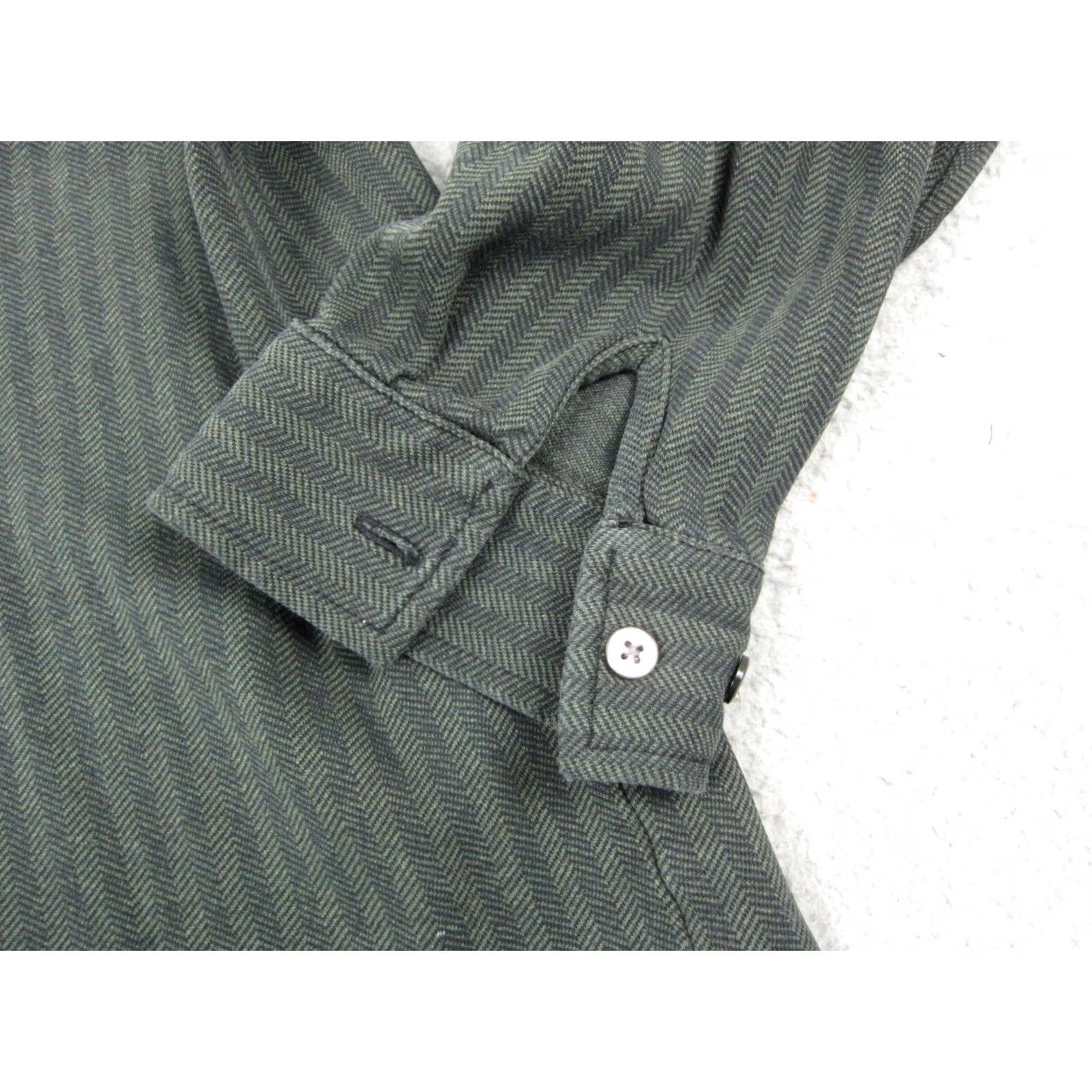 Eddie Bauer VINTAGE Eddie Bauer Shirt Mens Large Green Chevron Houndstooth Cotton Casual 90s Size US L / EU 52-54 / 3 - 6 Thumbnail