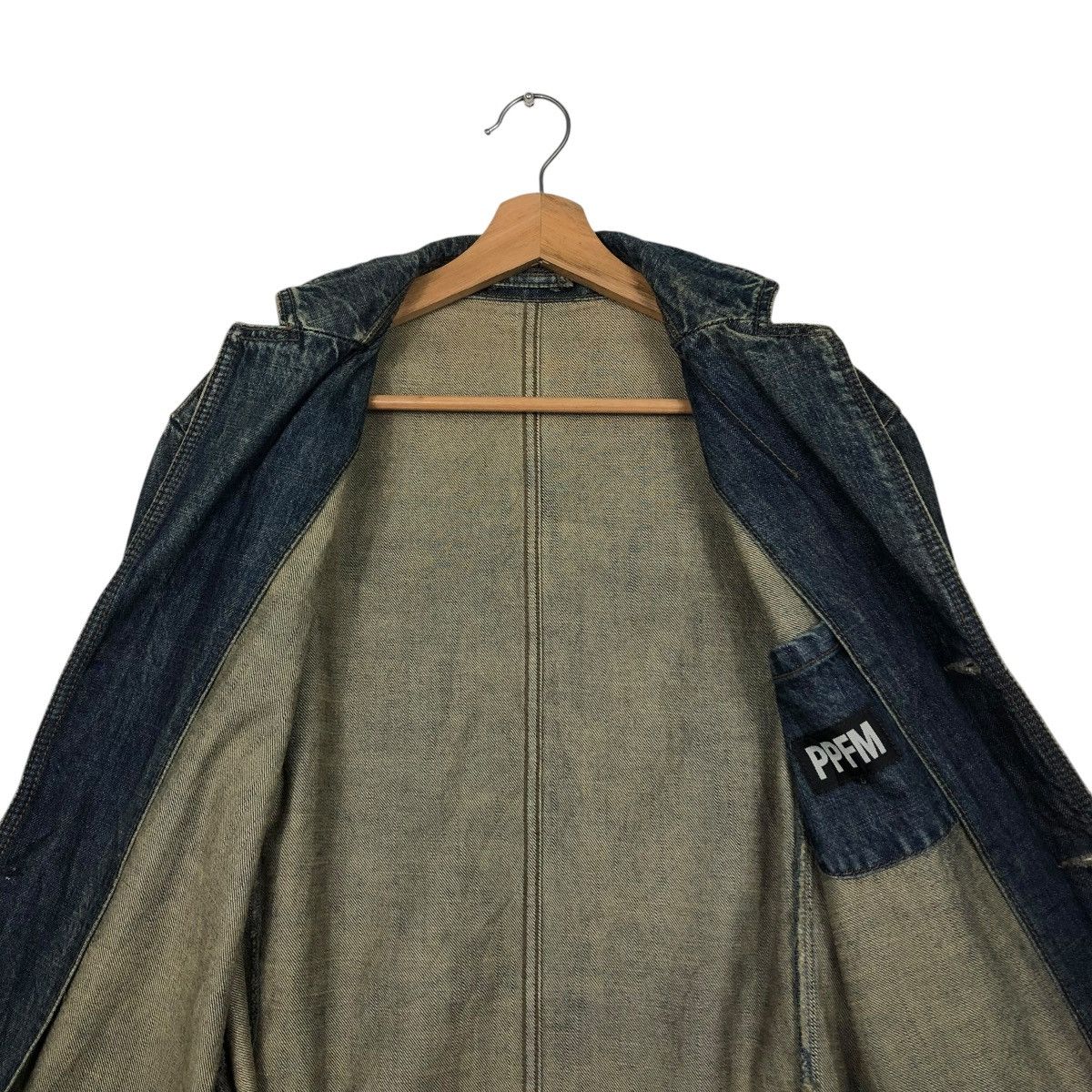 PPFM 🔥VINTAGE DENIM BIKER JACKET PPFM ISSEY MIYAKE Size US L / EU 52-54 / 3 - 16 Thumbnail