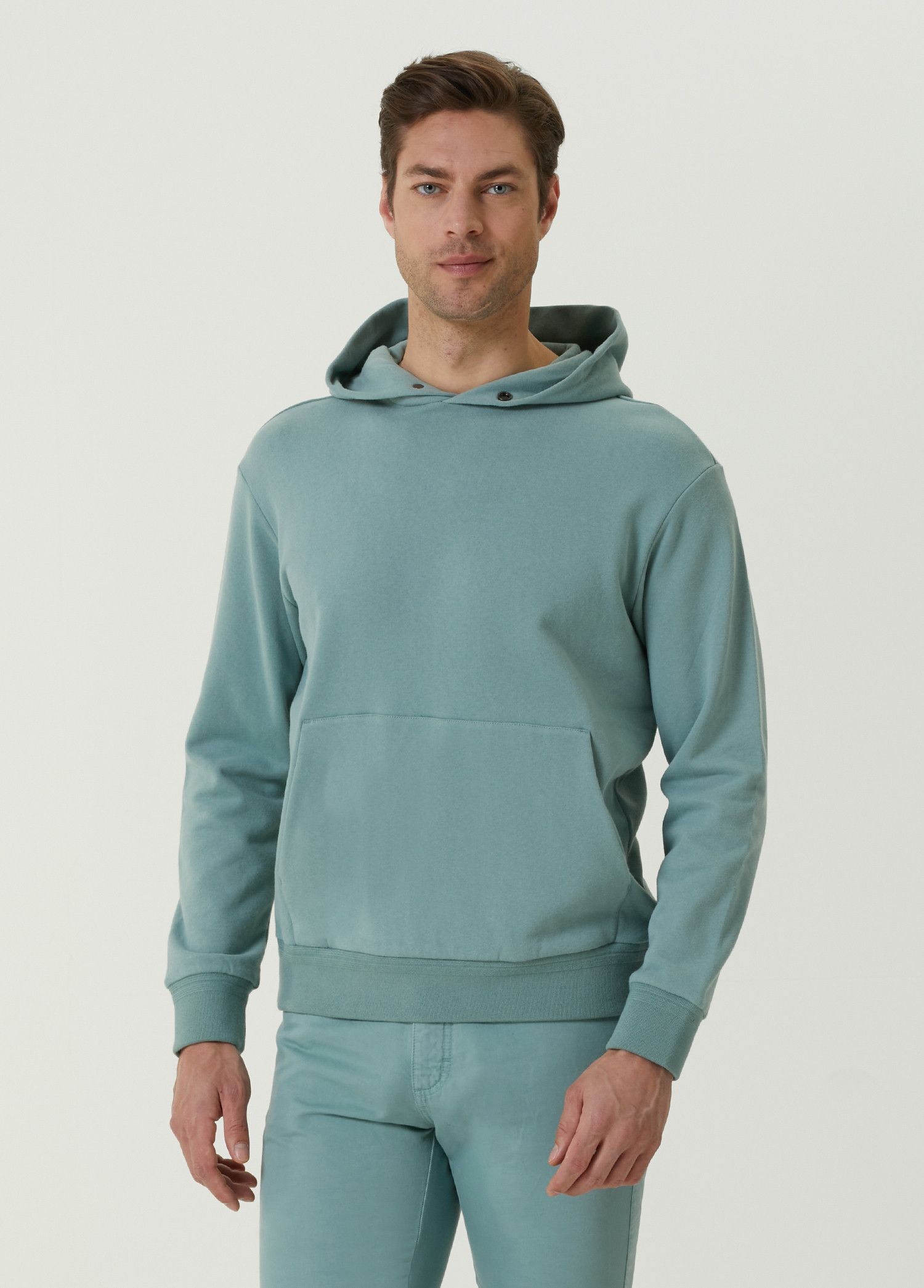 Ermenegildo Zegna ZEGNA green cotton cashmere hoodie sweatshirt Medium Size US M / EU 48-50 / 2 - 1 Thumbnail
