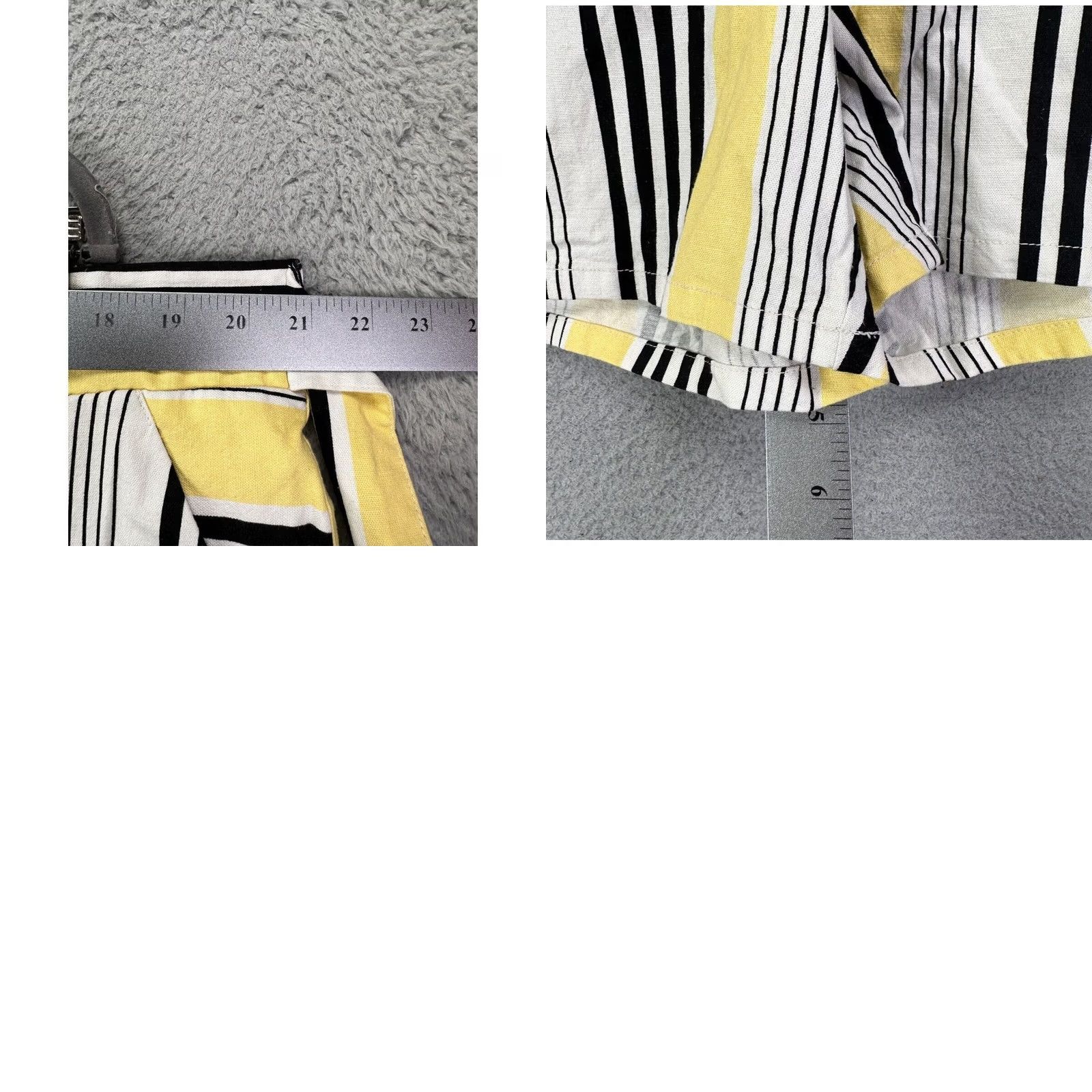 Vintage INC Shorts Womens 2XL Black Yellow Striped Unlined Mid Rise Casual Travel Mens 2XL Size 40" / US 18 - 8 Thumbnail