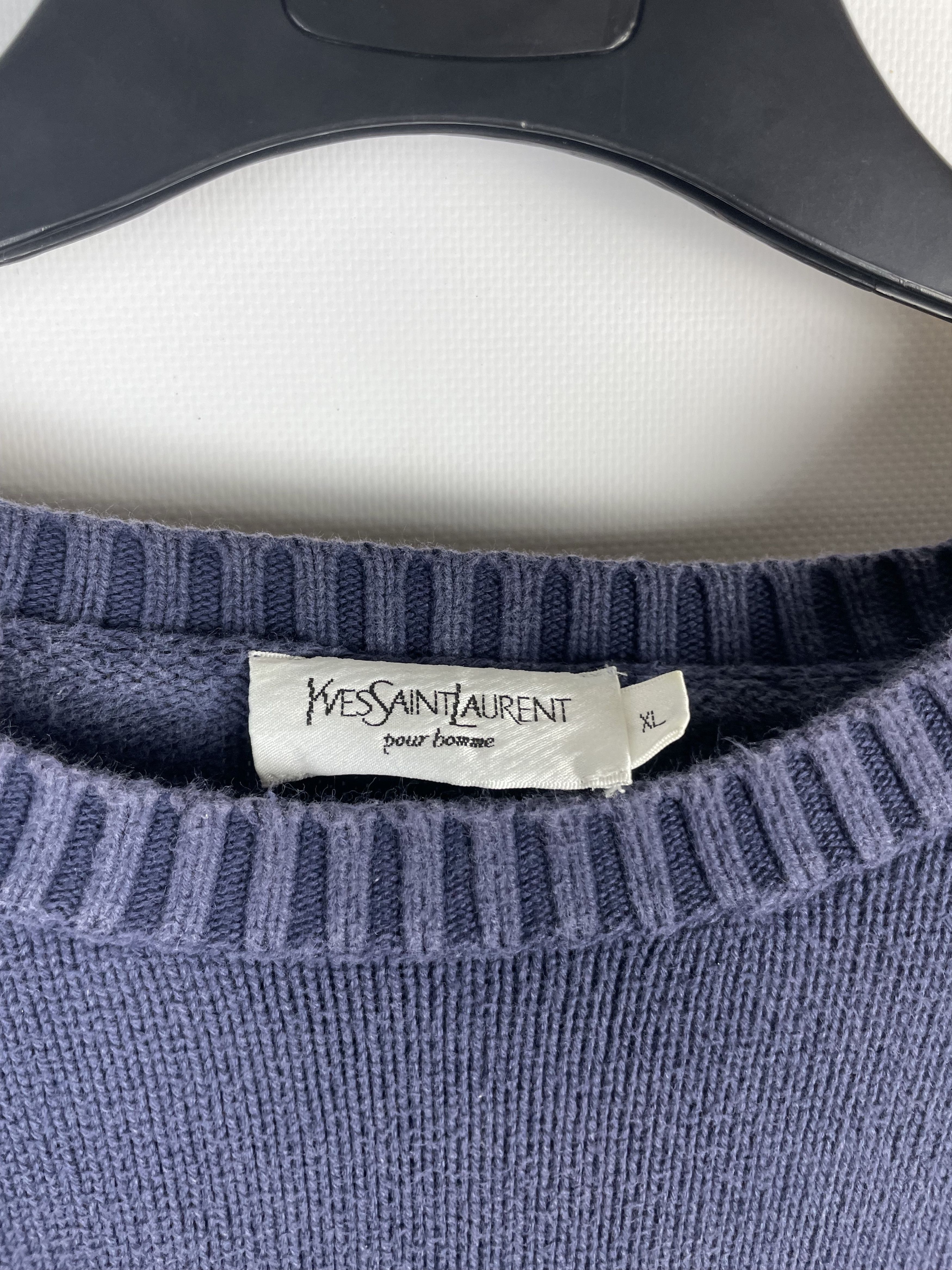 Vintage Vintage Yves Saint Laurent Knitted Sweater Size US XL / EU 56 / 4 - 5 Thumbnail