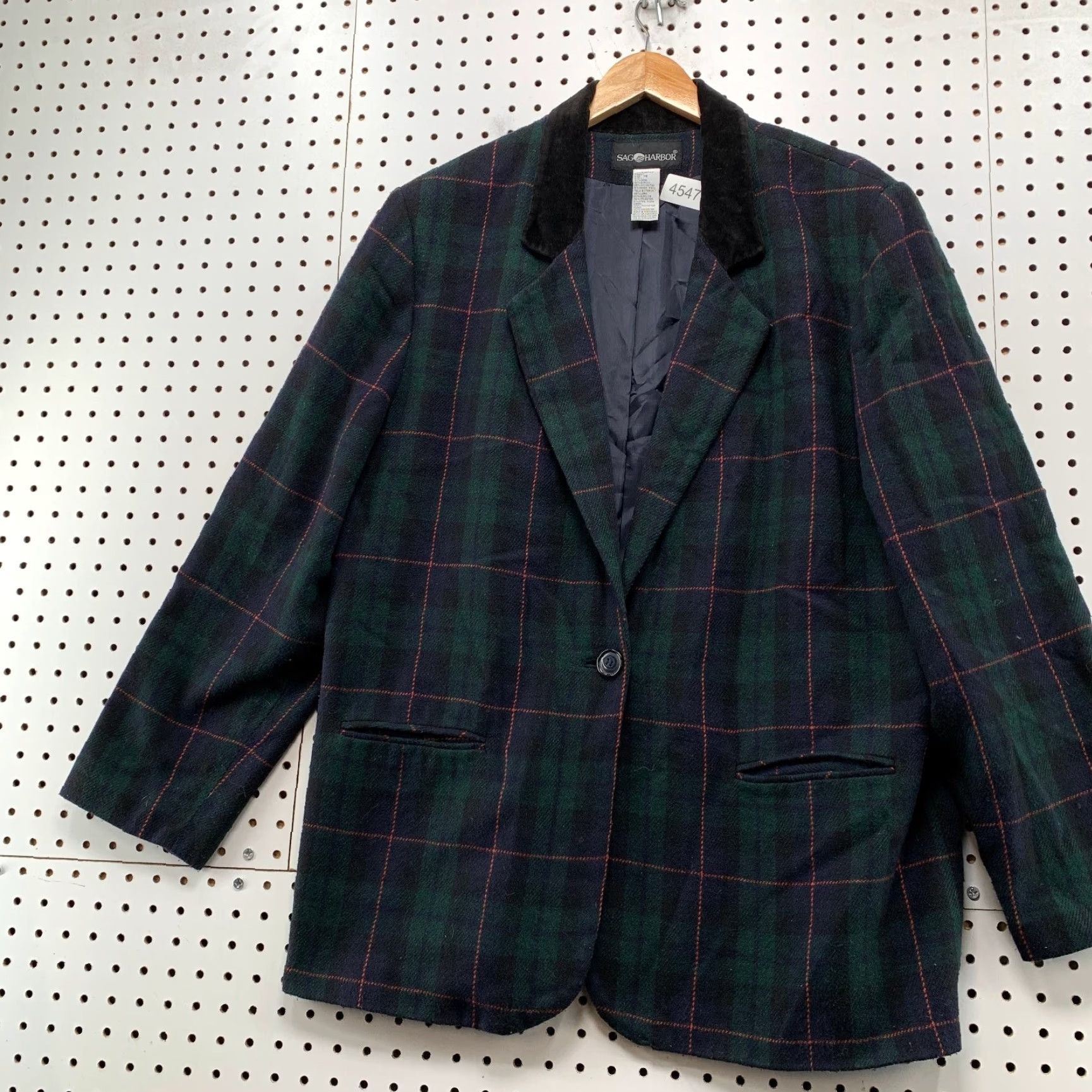 Vintage VINTAGE Sag Harbor Blazer Wool Plaid Green Womens Size 18 Jacket Single-Breasted Notch Lapel Dressy Business Casual 1 Piece Size XXL / US 16-18 / IT 52-54 - 3 Thumbnail