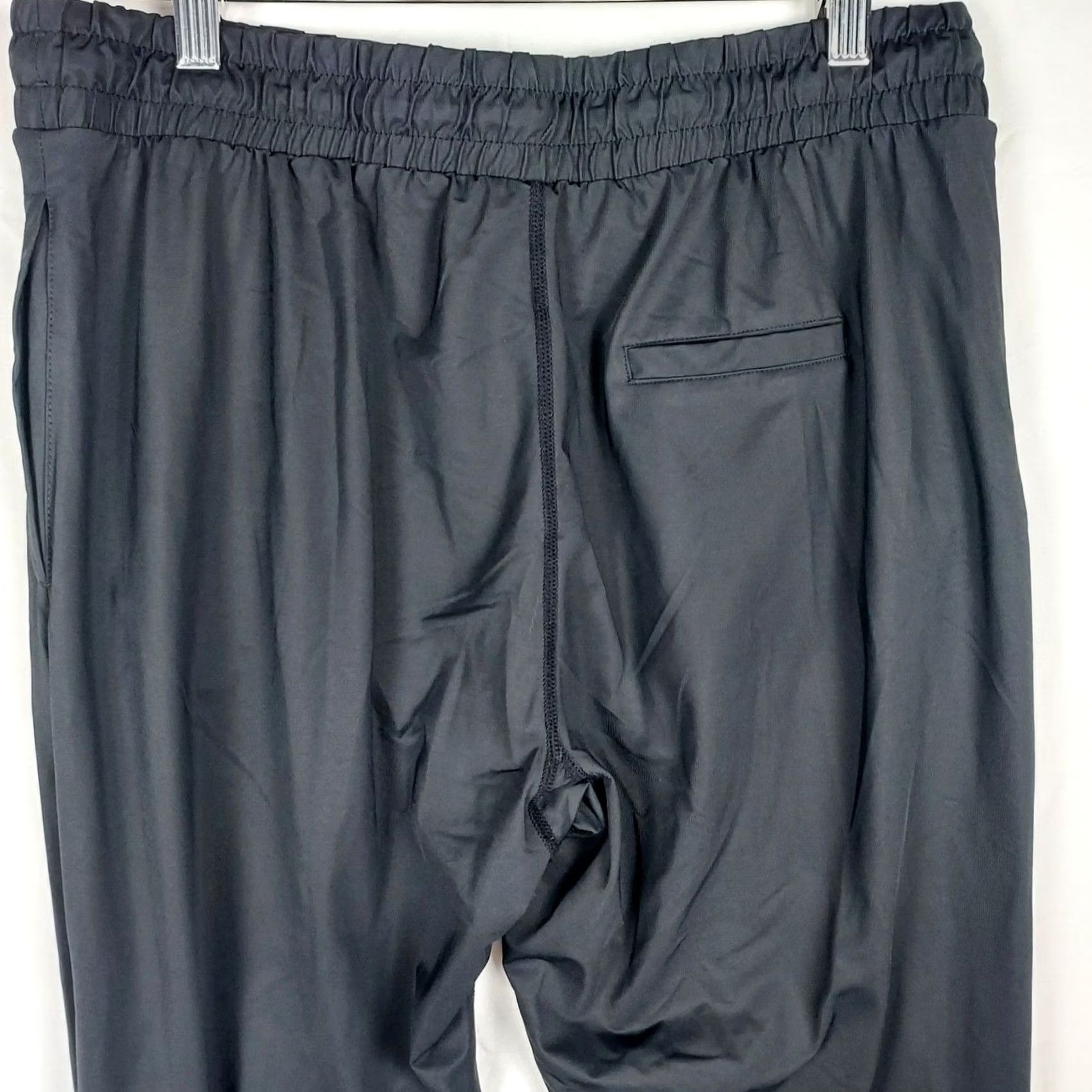 Vintage Zyia Active Womens Joggers Size M Black Zip Ankle Tapered Nylon Spandex Gym Pants Size 32" / US 10 / IT 46 - 4 Thumbnail