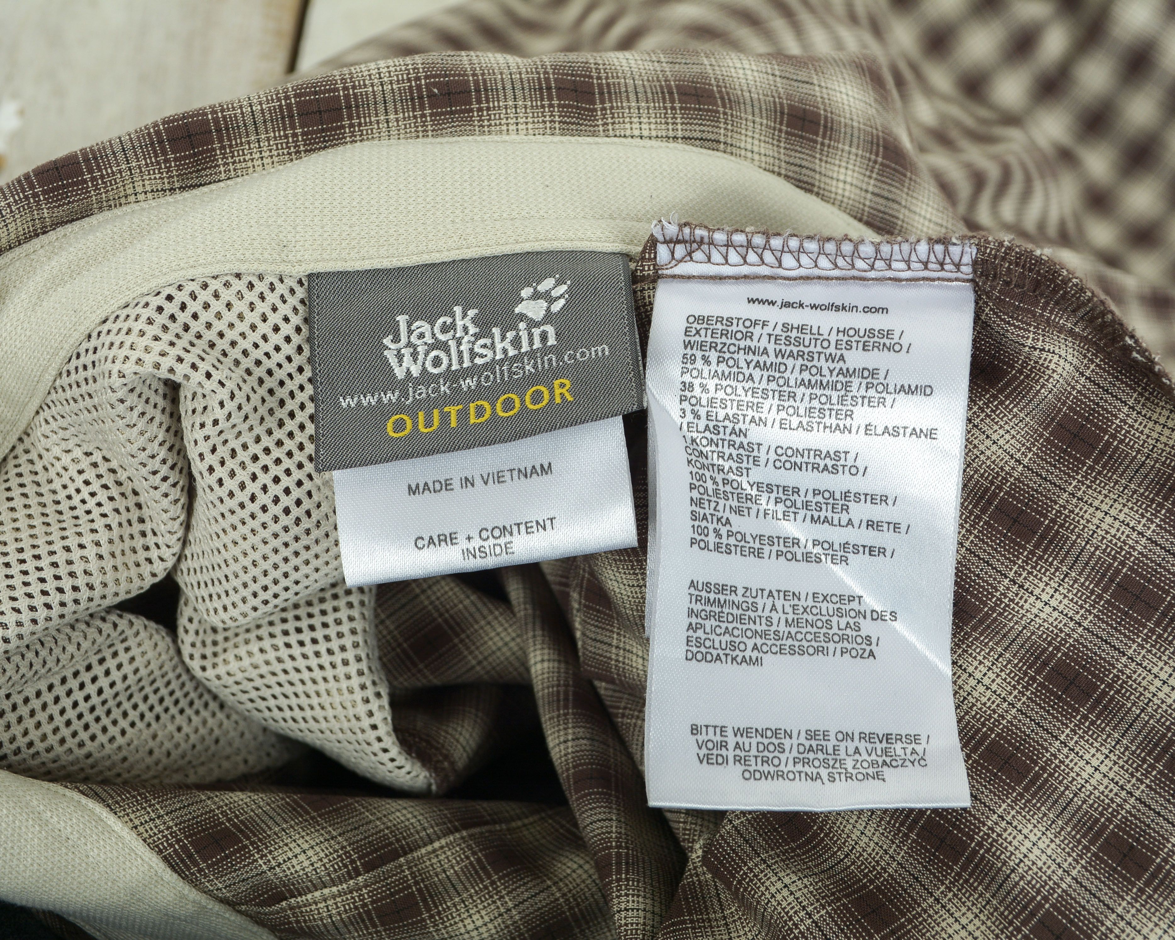 Jack Wolfskin Casual Shirt M Checked Short Sleeved Outdoor Hiking Brown Size US M / EU 48-50 / 2 - 6 Thumbnail
