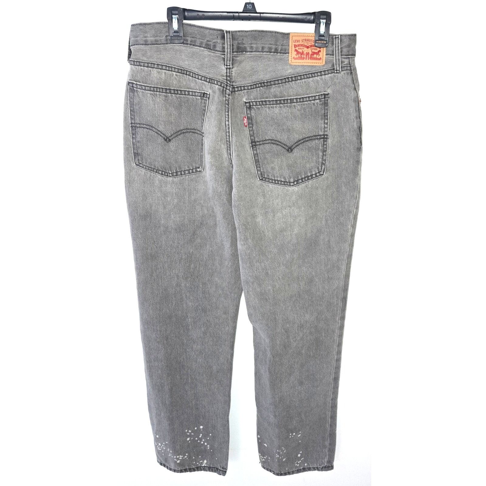 Levi's Levis Jeans 31 Low Pro Straight Leg Gray Splatter Hem Size 31" - 5 Thumbnail