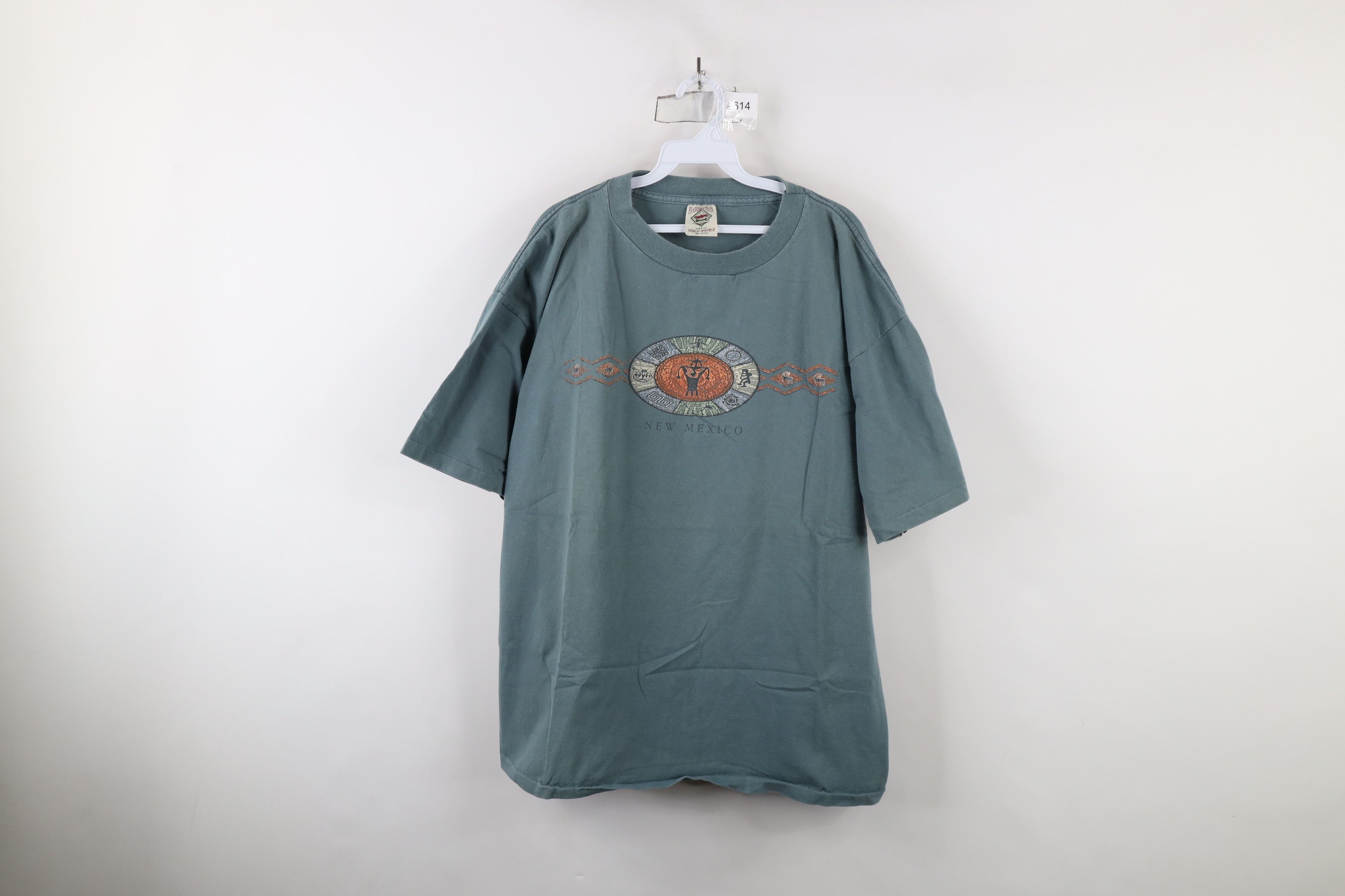 Vintage Vintage 90s Streetwear New Mexico Kokopelli Cave Art T-Shirt Size US XXL / EU 58 / 5 - 1 Thumbnail