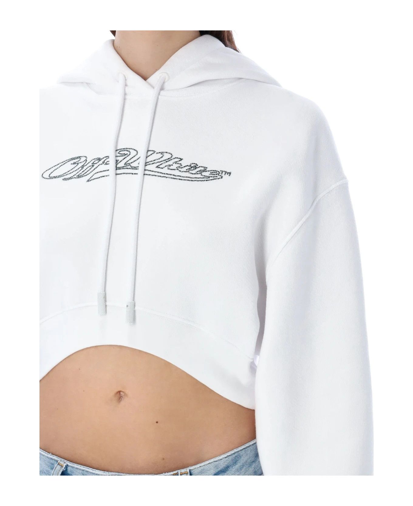 Off-White o1y1225 Logo Hoodie in White Size L / US 10 / IT 46 - 5 Thumbnail