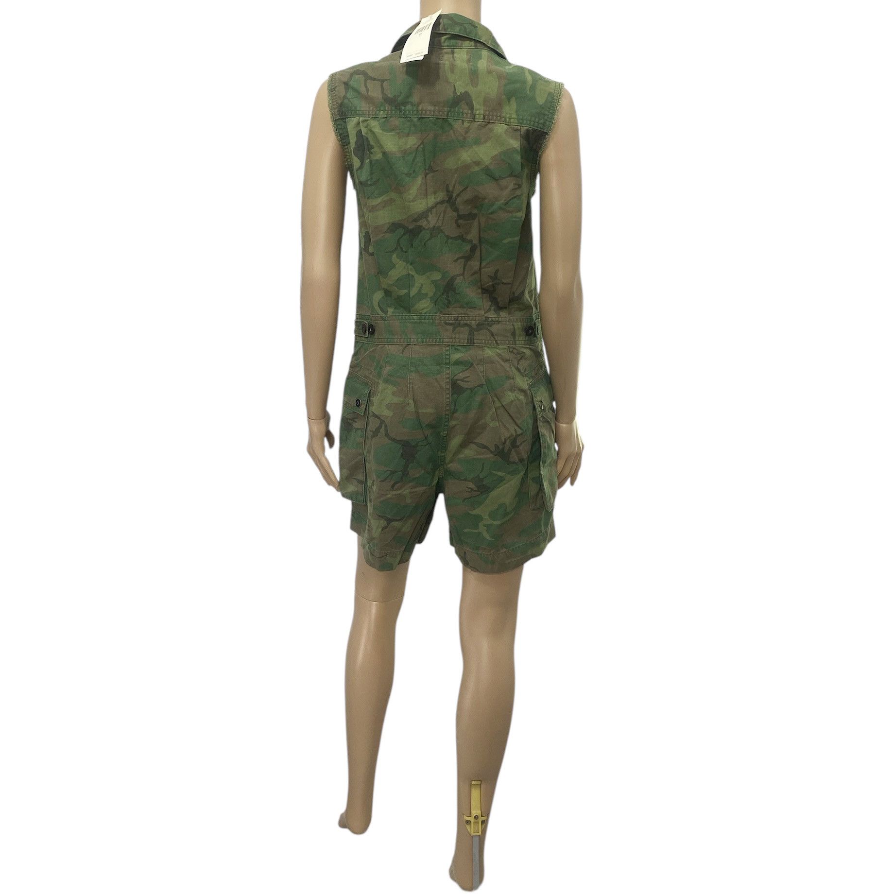 RRL Ralph Lauren Camo Cotton Ripstop Shortall Romper Size XS / US 0-2 / IT 36-38 - 4 Thumbnail