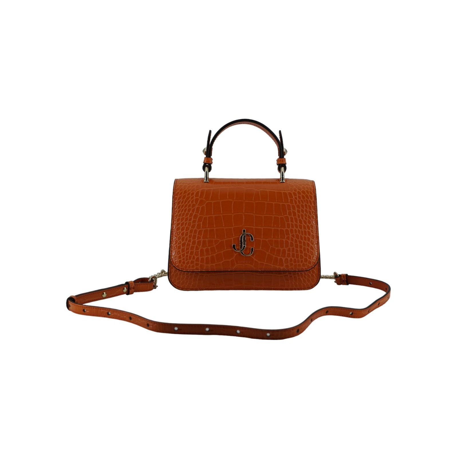 Orange Leather Top Handle and Shoulder Bag