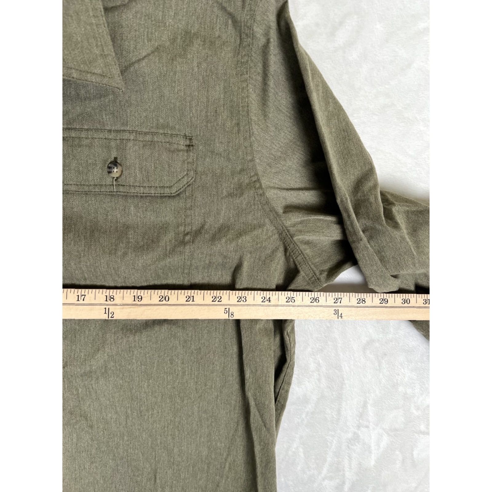 Wrangler Wrangler Shirt Western Button-Up Mens 2XLT Solid Green Sleeve Work Wear Casual Button-Up Weather-Ready Size US XXL / EU 58 / 5 - 4 Thumbnail