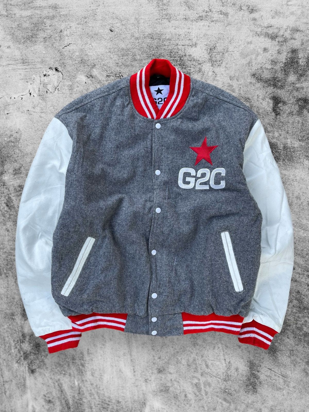 Hysteric Glamour × Japanese Brand × Vintage 🔥Vintage G2C by Andrew Donahue Leather Sleeve Varsity Jacket Size US XXL / EU 58 / 5 - 1 Thumbnail