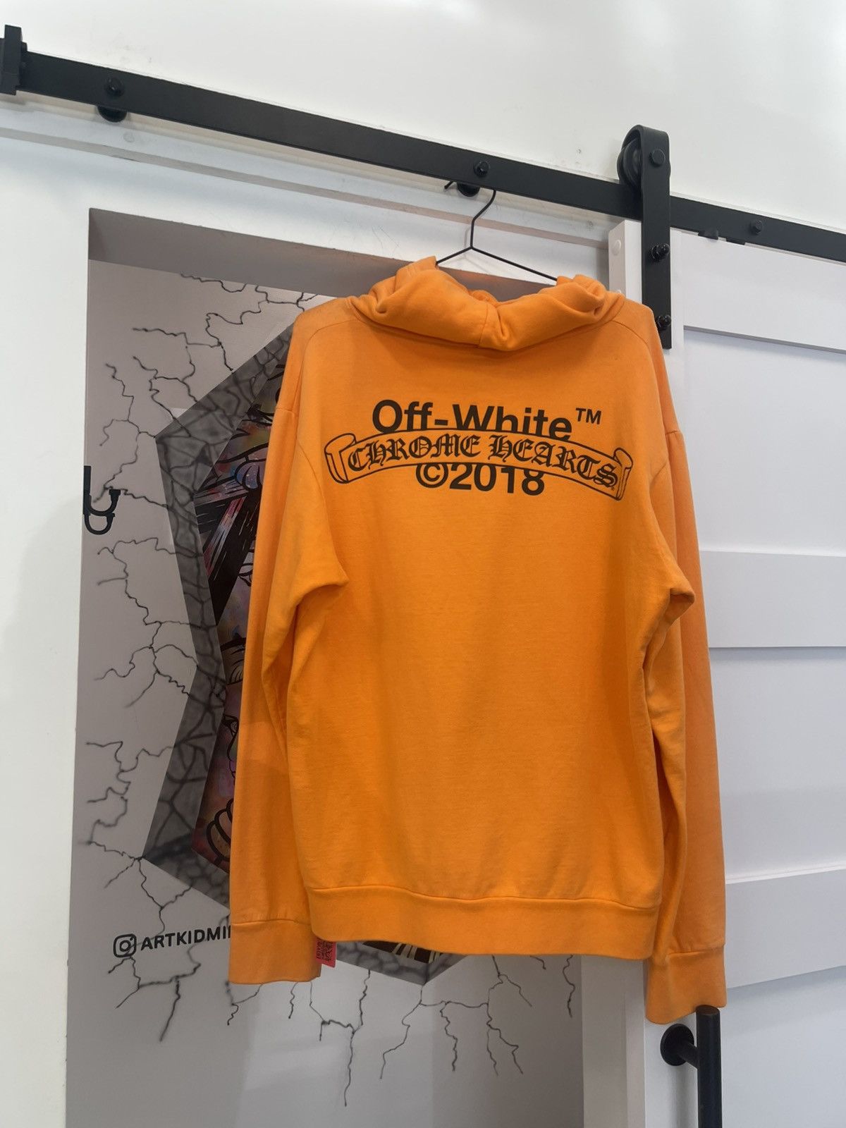 Chrome Hearts × Off-White OFF-WHITE x Chrome Hearts 2018 Hoodie Orange/Black Size US XL / EU 56 / 4 - 2 Thumbnail