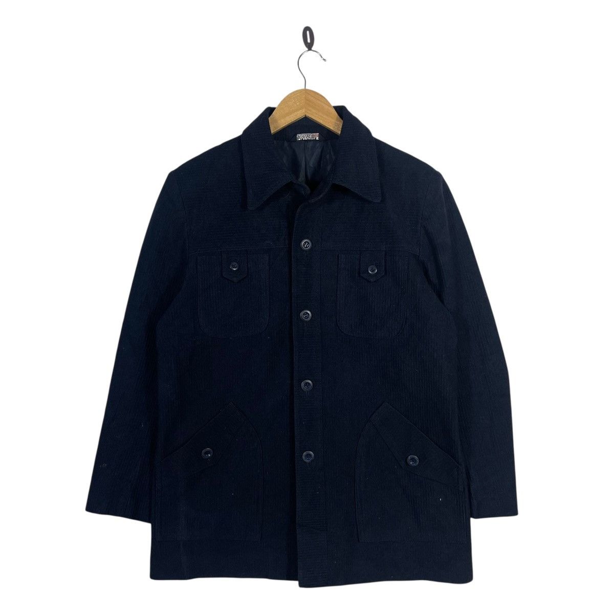 Big John Vintage Big John For Men Textured Work Jacket Navy Blue Japa Size US L / EU 52-54 / 3 - 1 Thumbnail