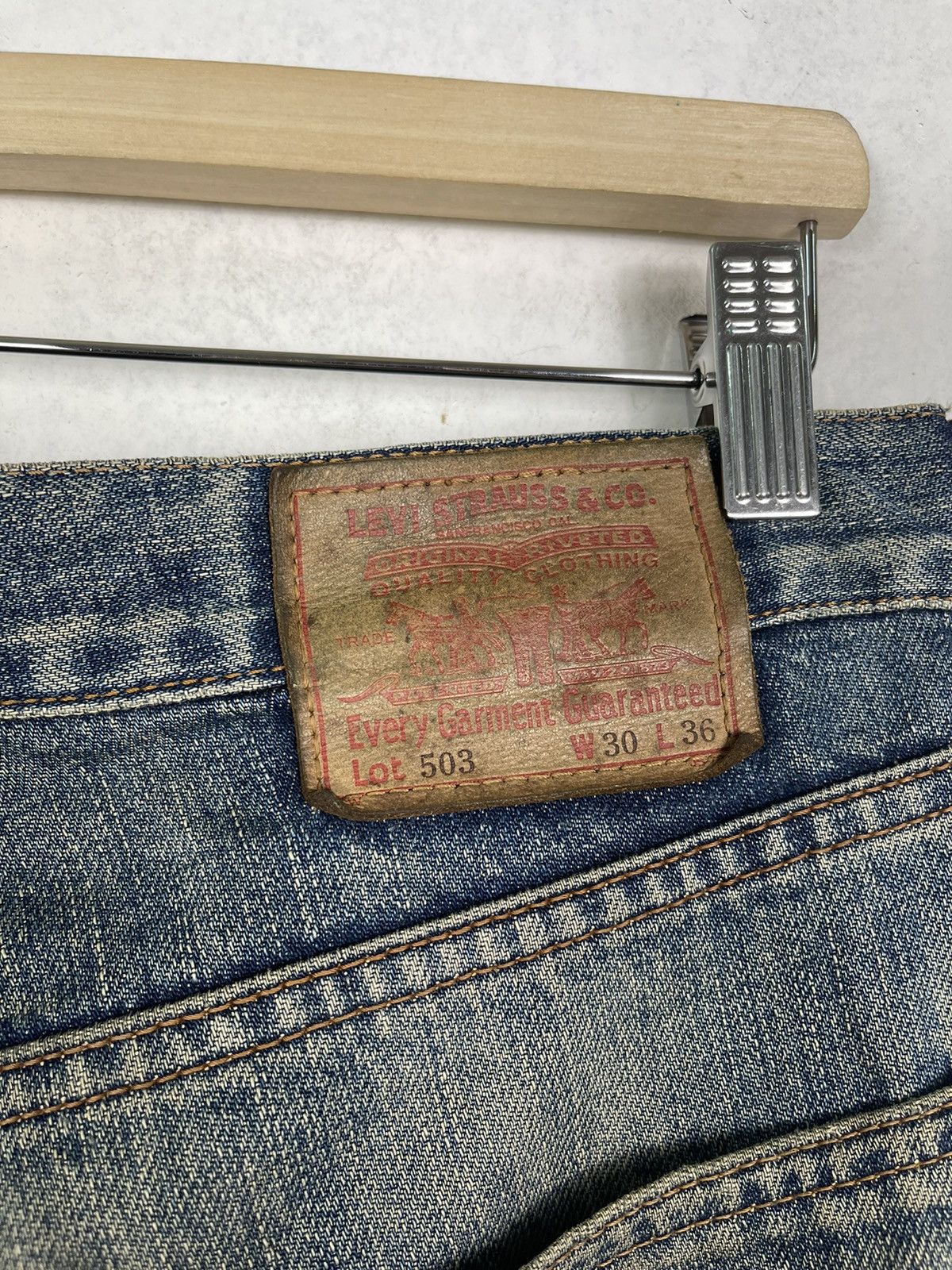 Levi's Vintage Levis 503 Selvedge Rusty Ripped Denim Jeans Size US 32 / EU 48 - 15 Thumbnail