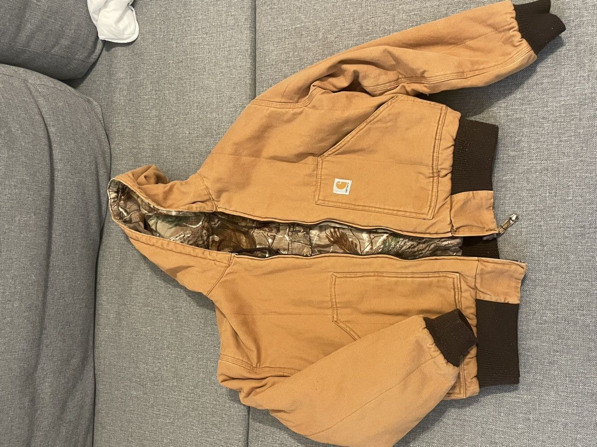 image of Vintage Carhatt X Real Tree Reversible Jacket in Brown, Men's (Size Large)
