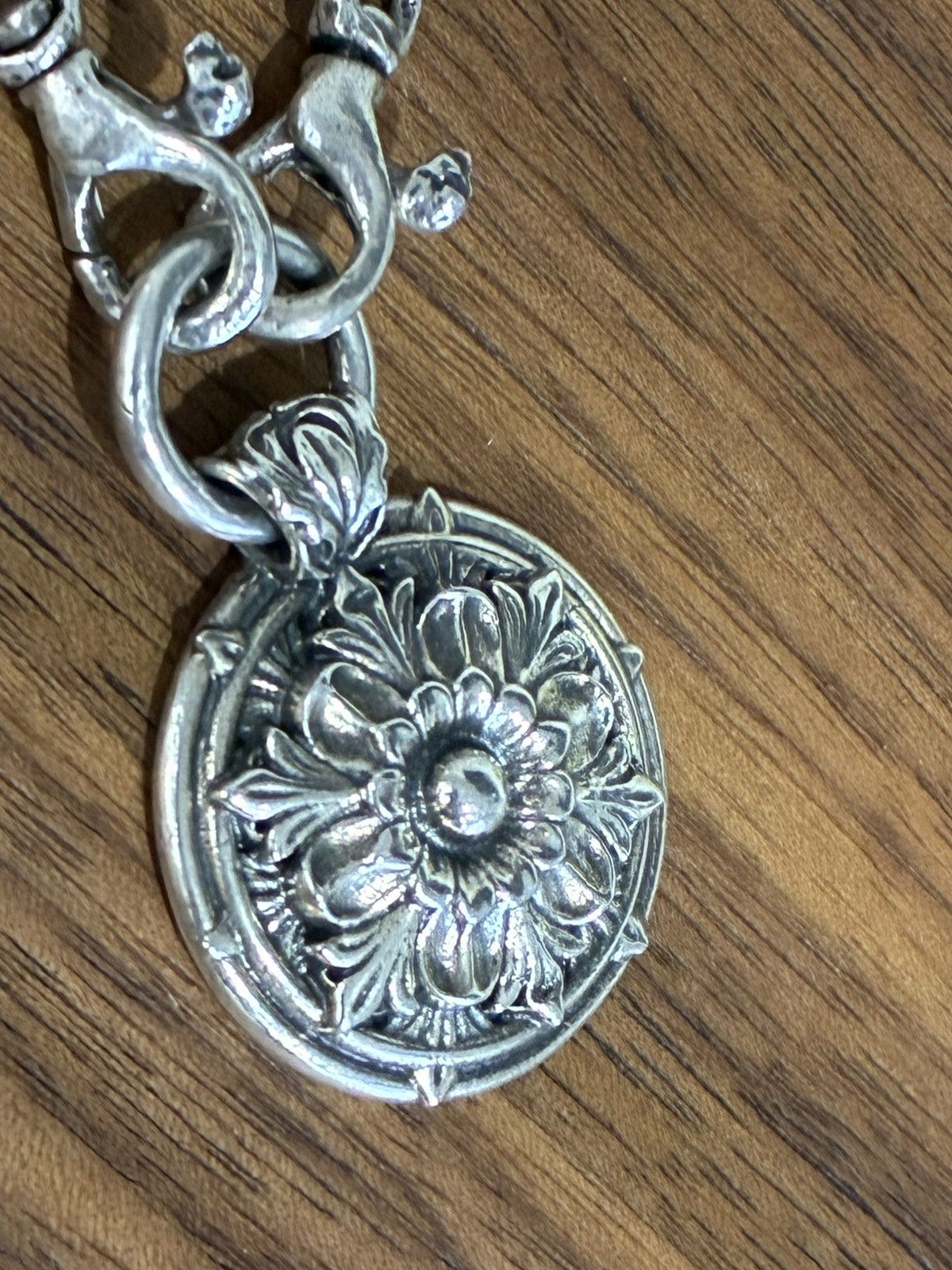 John Varvatos Sterling Silver Floral Pendant Necklace. Size ONE SIZE - 11 Thumbnail