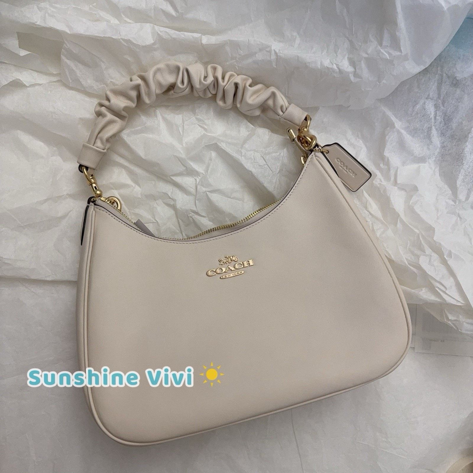 Coach NWT Coach Teri Hobo Bag Handbag Leather CU126 Gold /Chalk Size ONE SIZE - 10 Thumbnail