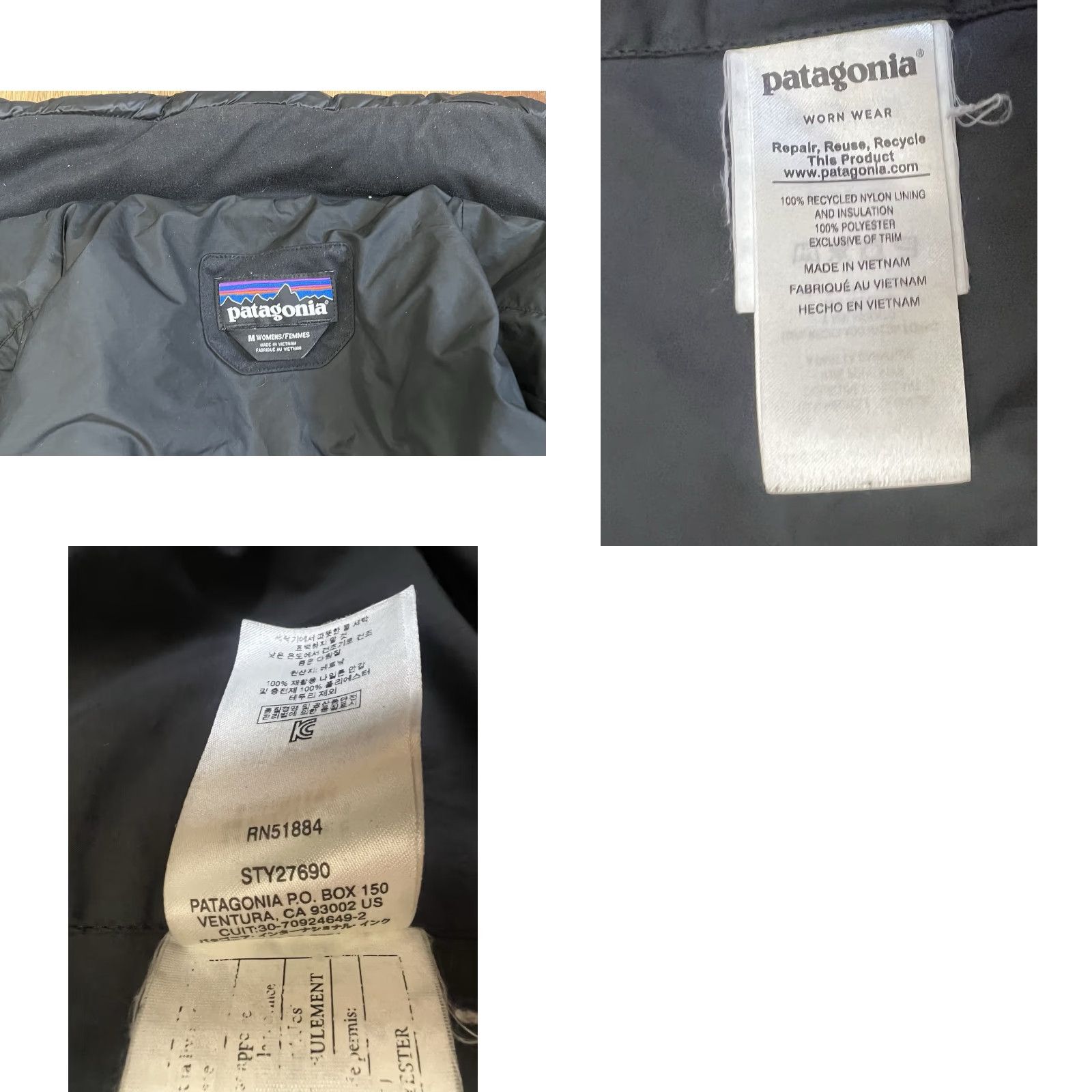 Patagonia PATAGONIA Womens Puffer Jacket Insulated Lightweight Coat M Black Nylon Polyester Zip Quilted Pockets Logo corn depot? Size M / US 6-8 / IT 42-44 - 8 Thumbnail