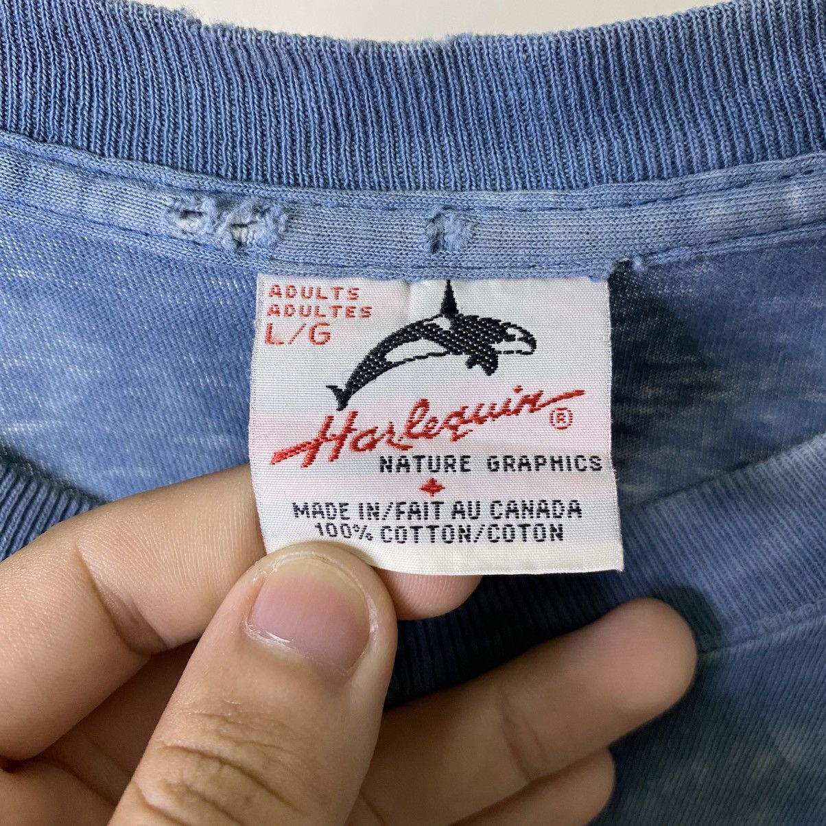 Vintage 1990s Wolf Habitat Tie Dye Liquid Blue Style Tee Size US XL / EU 56 / 4 - 7 Thumbnail