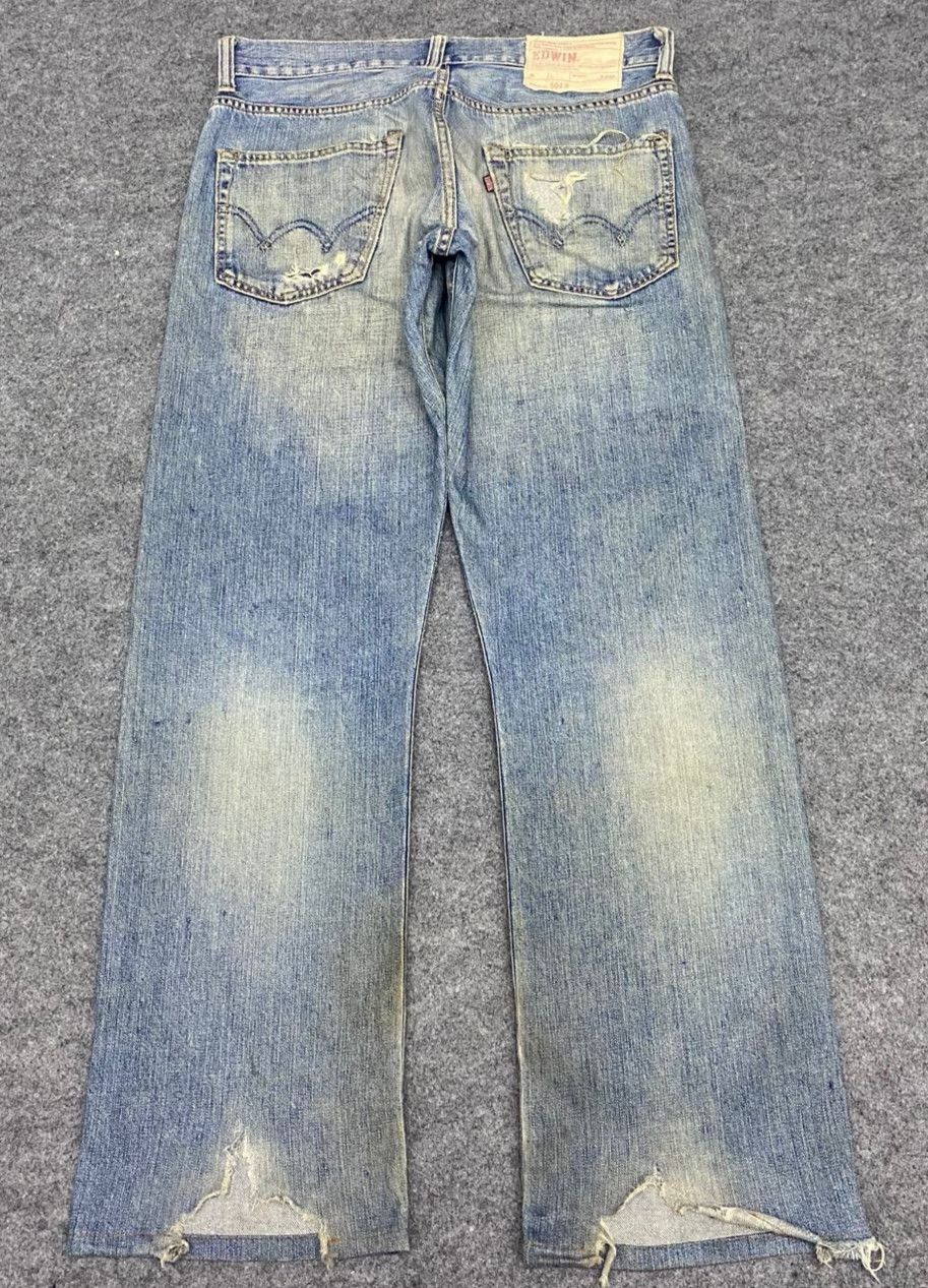 If Six Was Nine Vintage Edwin 504 Distressed Denim Kurt Cobain Style Size US 33 - 2 Thumbnail