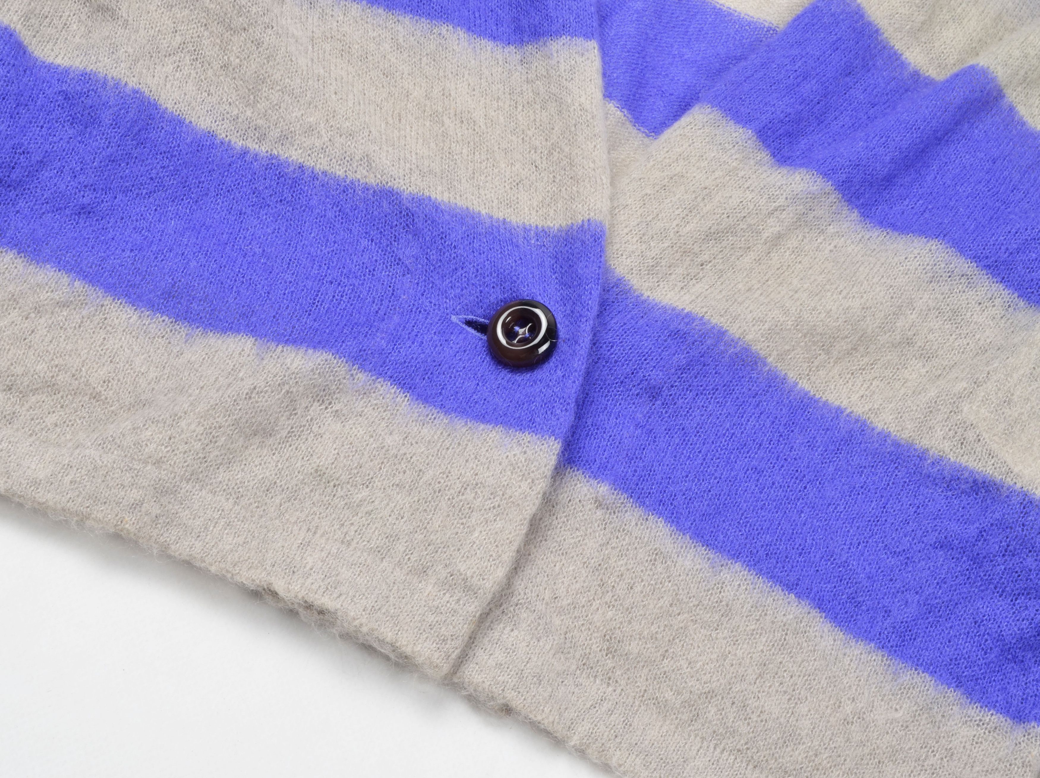 Other Marc Cain Striped Lightweight Mohair Blend Coquette Cardigan Size M / US 6-8 / IT 42-44 - 6 Thumbnail