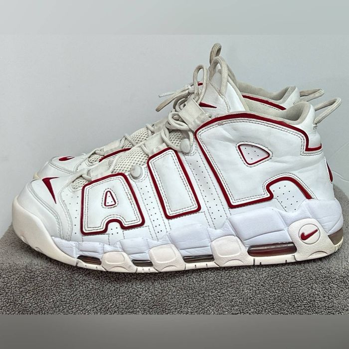 nike air more uptempo white varsity red outline