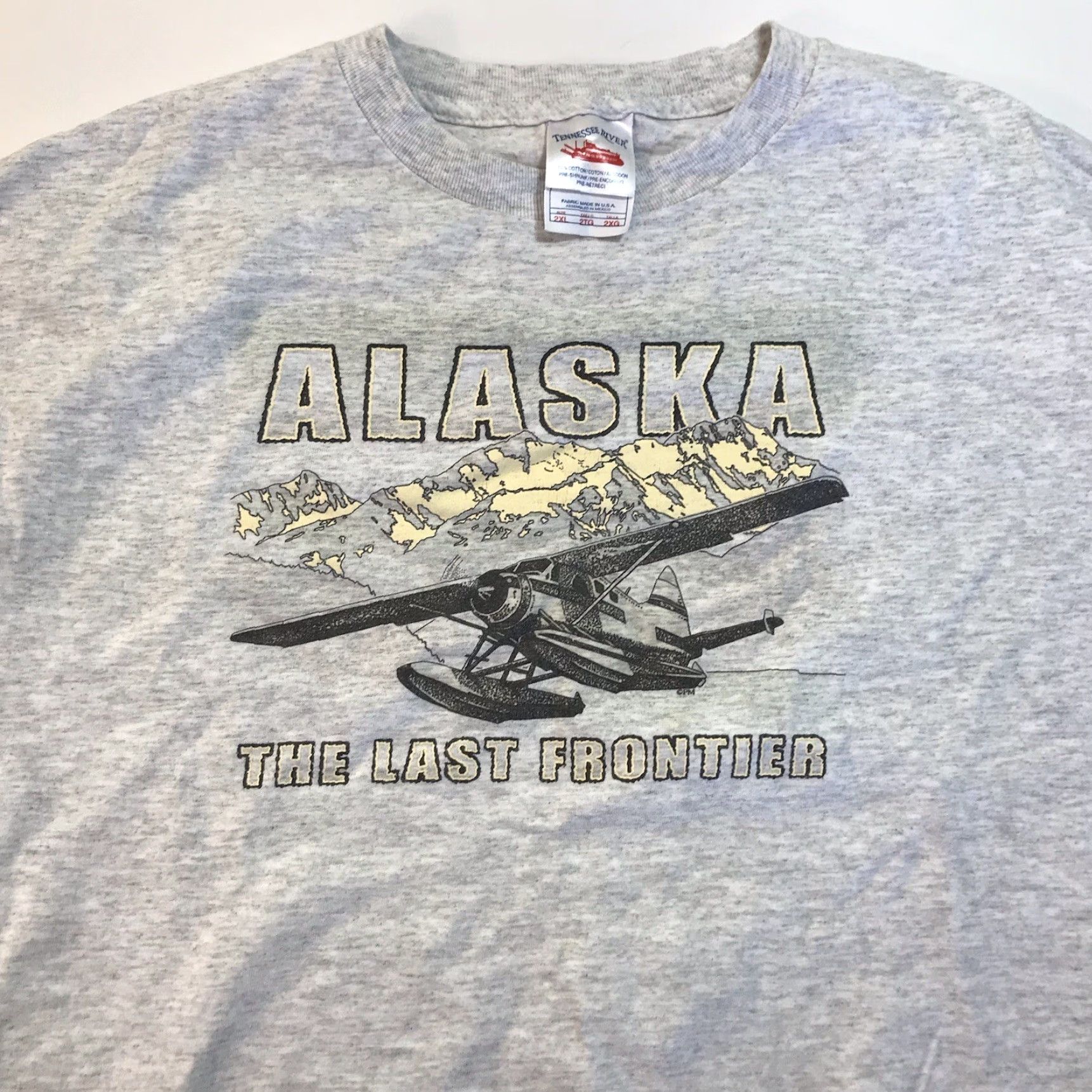 Vintage VINTAGE Tennessee River 90s T-Shirt Adult 2XL Gray Rockabilly Mens Size US XXL / EU 58 / 5 - 2 Thumbnail