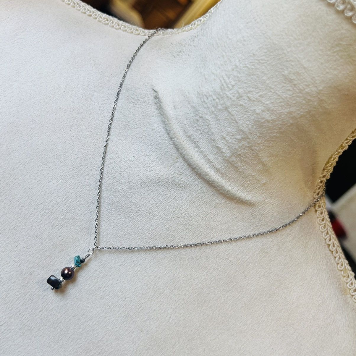 Handmade Handcrafted tigers eye turquoise Czech glass pearl set Size ONE SIZE - 4 Thumbnail