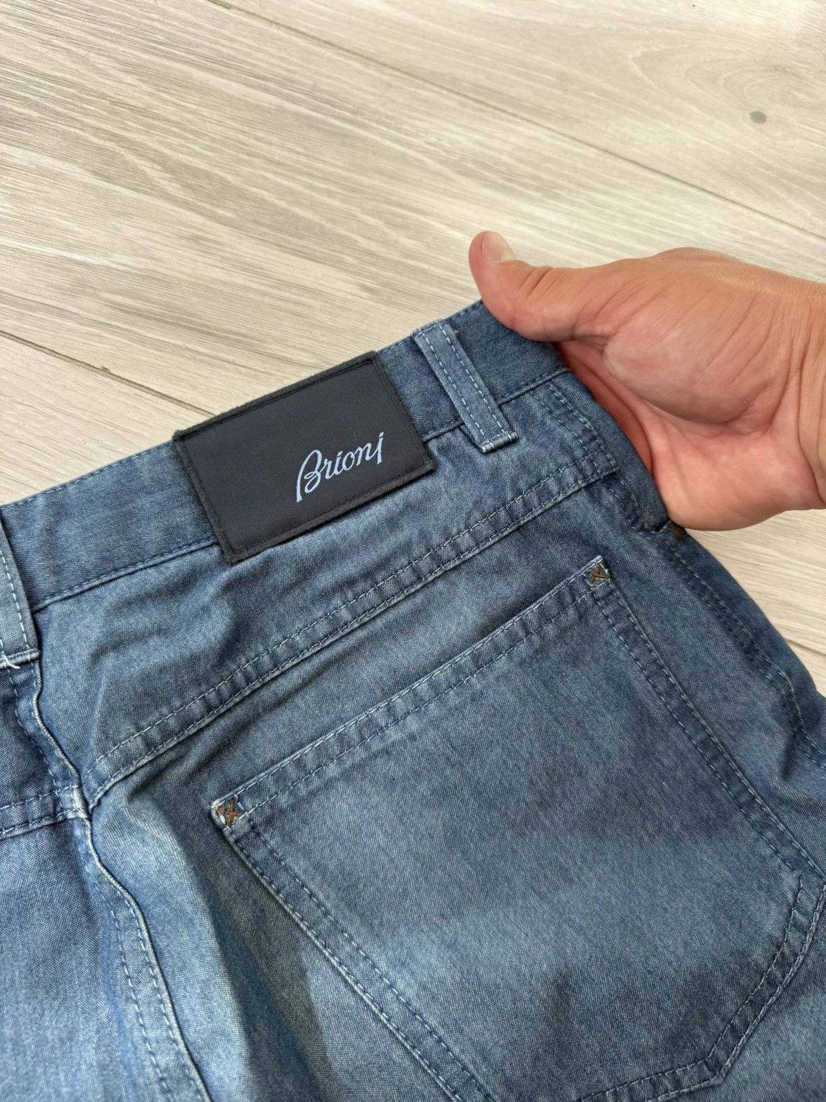 Brioni Brioni Denim Marmolada Washed Cotton Straight Luxury Jeans Size US 30 / EU 46 - 3 Thumbnail