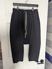 Rick Owens TE Cropped Drawstring Trousers Size US 32 / EU 48 - 1 Thumbnail