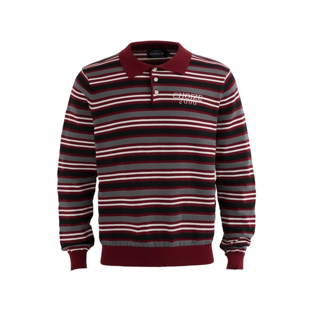Vintage American retro men's street cotton striped lapel sweater Size US M / EU 48-50 / 2 - 1 Thumbnail