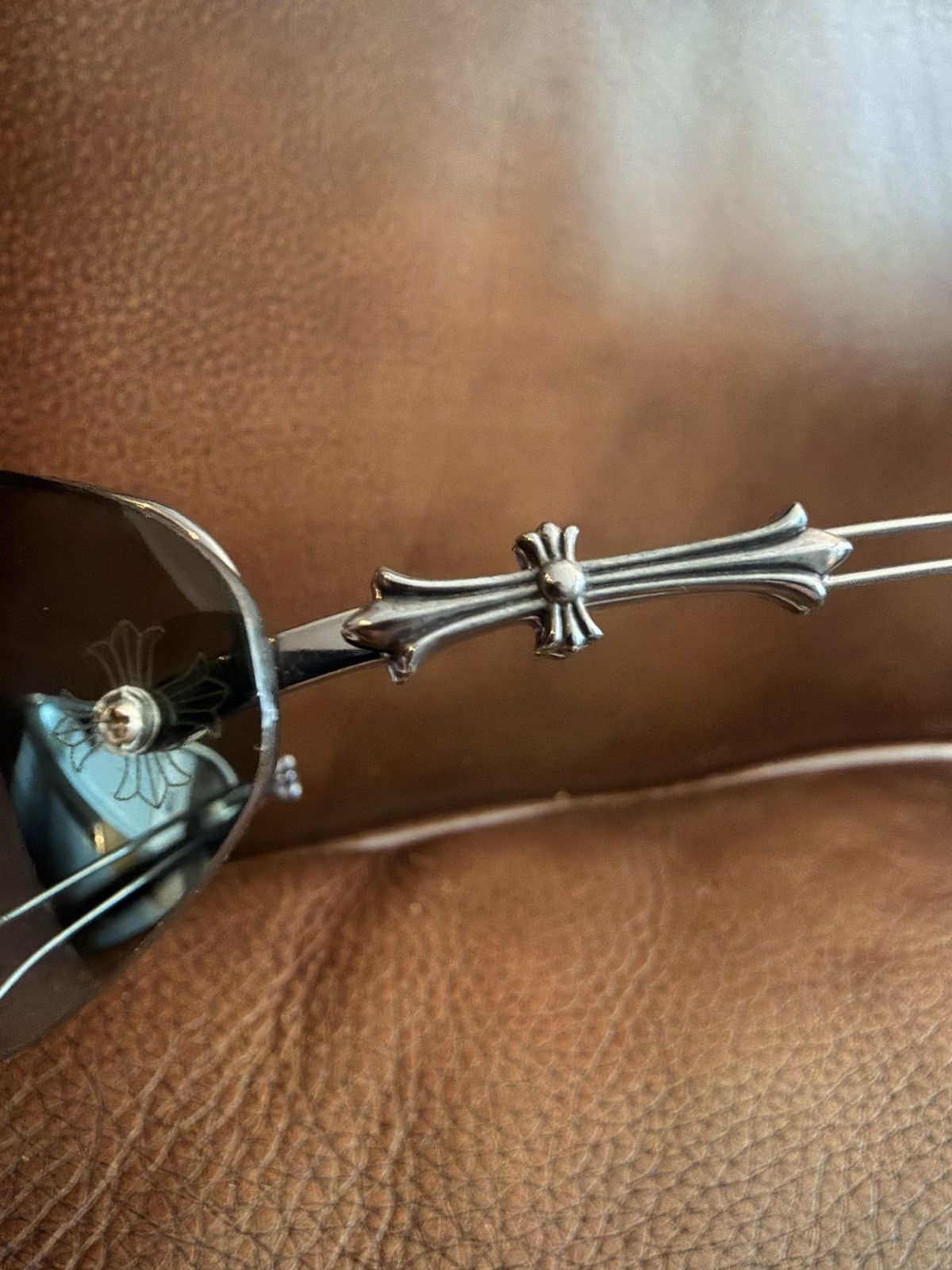 Chrome Hearts Chrome Hearts Drag Pipe I D.P.I Cross Engraved Sunglasses Size ONE SIZE - 11 Thumbnail