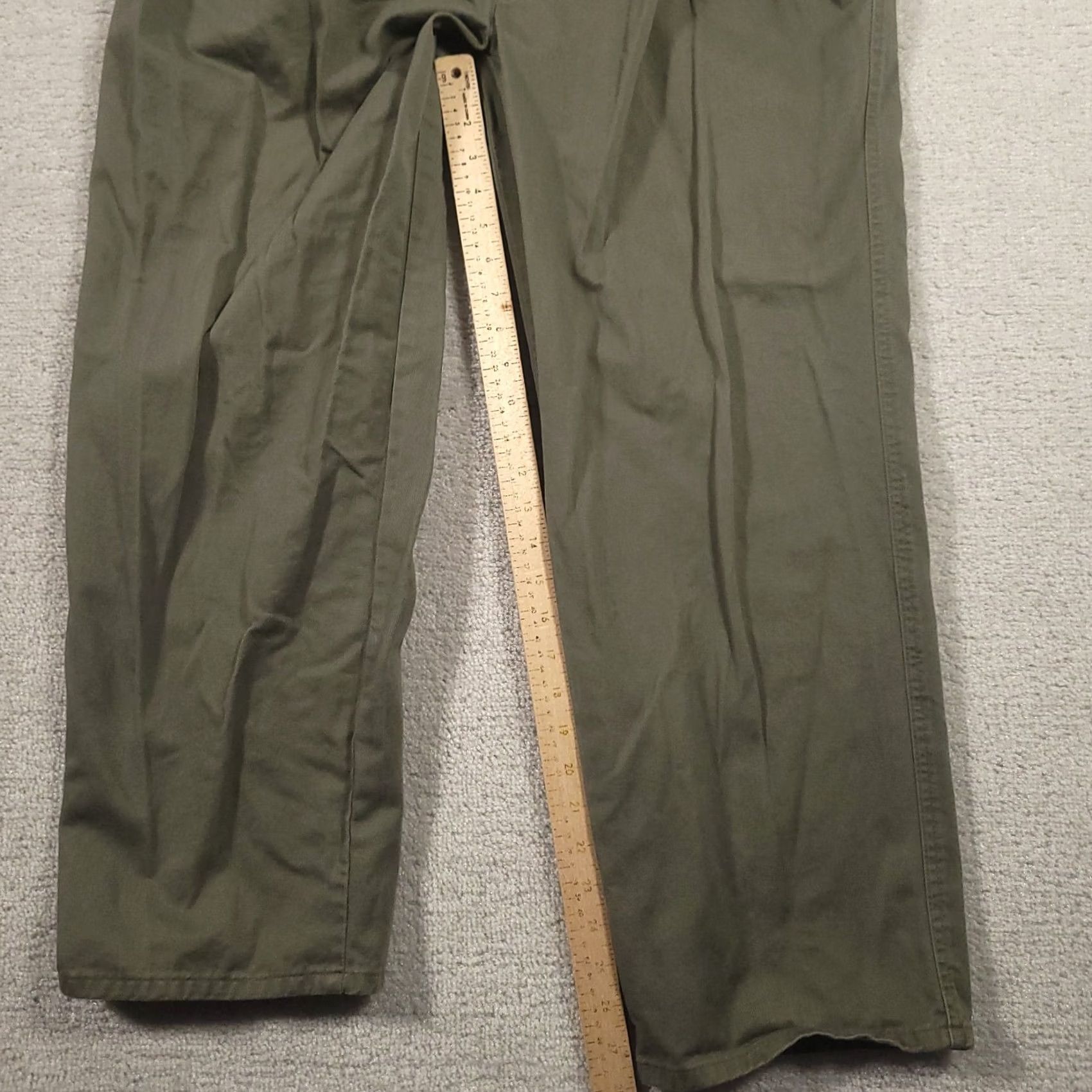 Dockers VINTAGE Dockers Pants Mens 38x29 Olive Green Pleated Baggy Chinos By Levis 90s Size US 38 / EU 54 - 5 Thumbnail