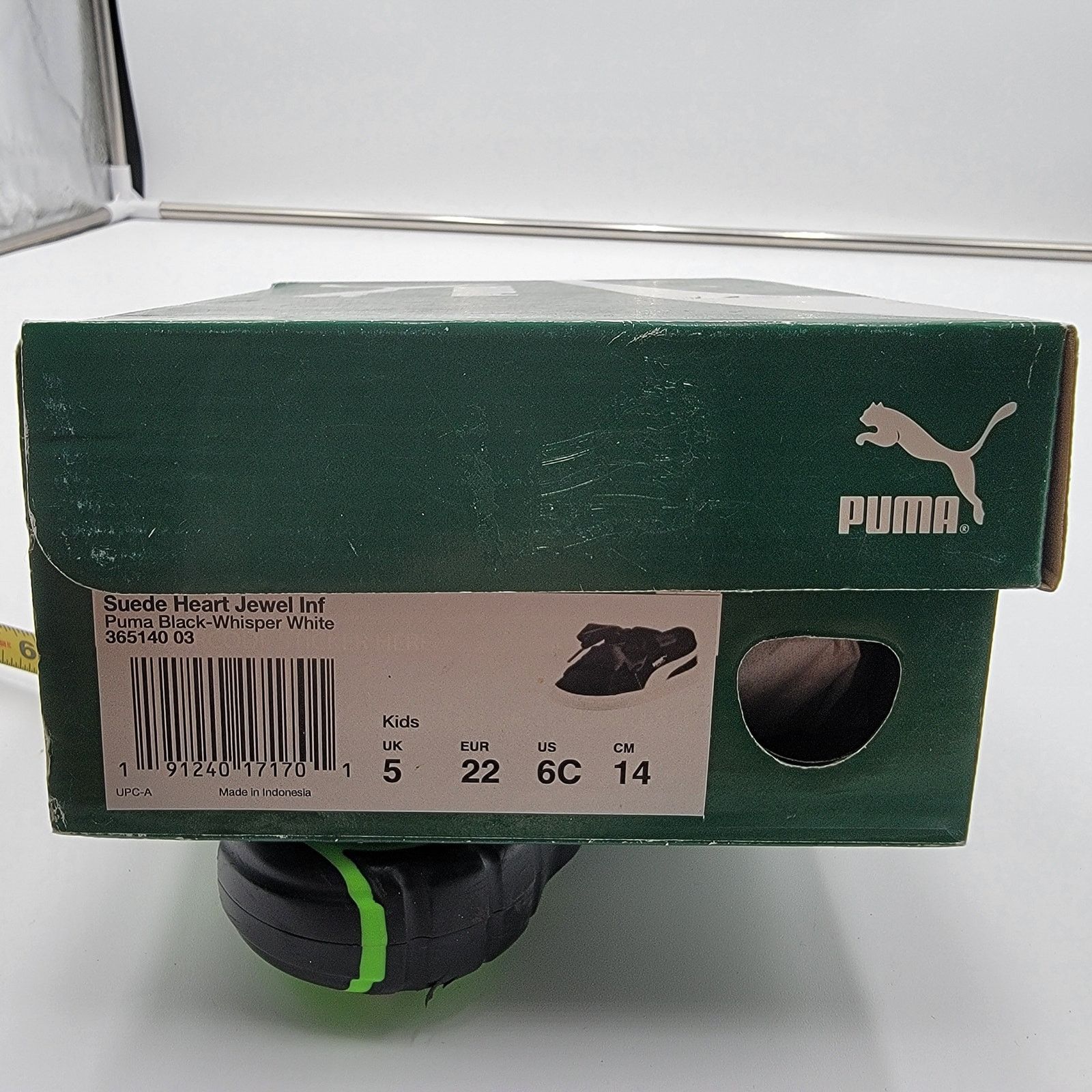 Puma Puma Suede Heart Jewel Inf 'Black White' Sz 6C 365140-03 Size US 4.5 / IT 34.5 - 9 Thumbnail