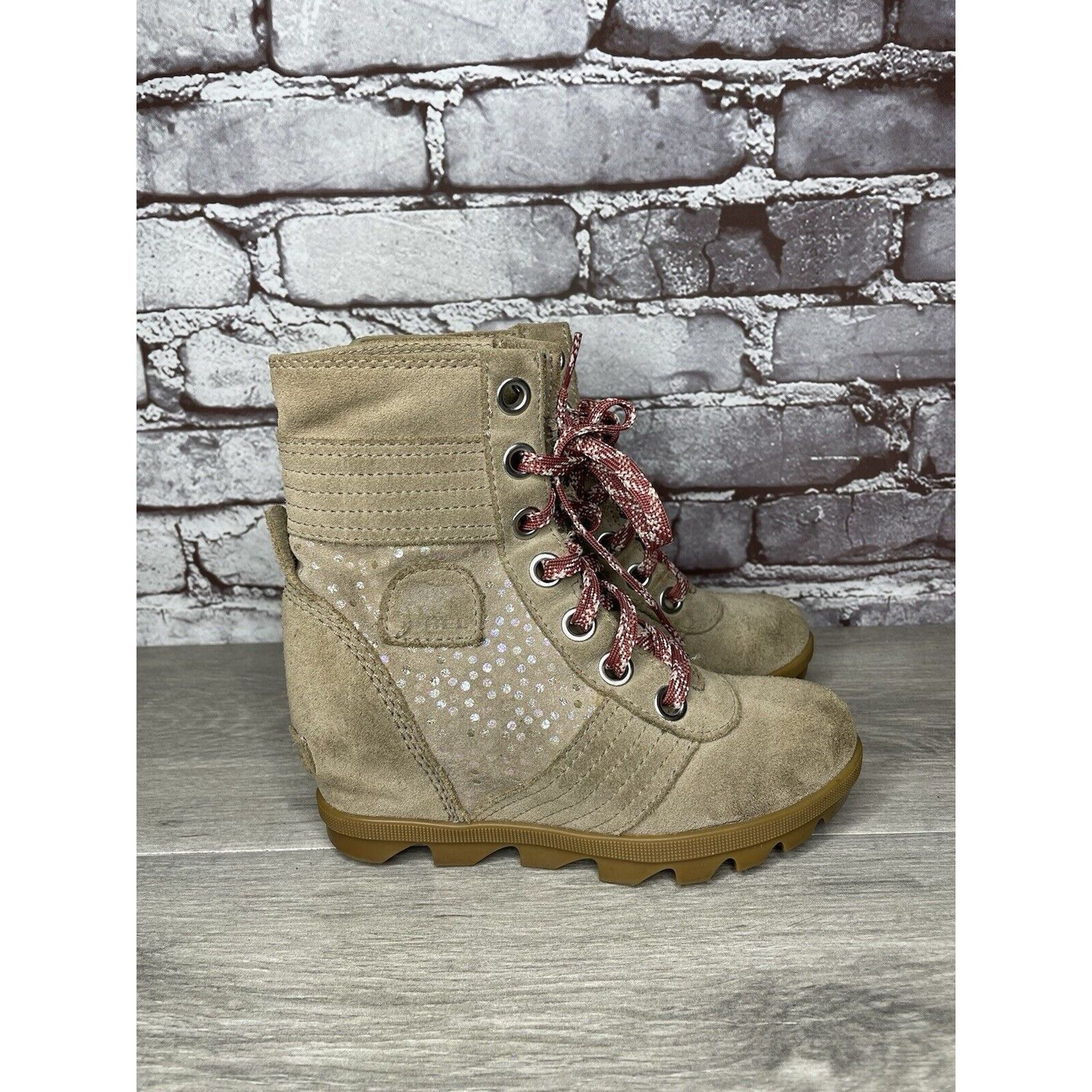 SOREL SOREL Joan of Arctic Wedge II Soft Taupe Suede Winter Lace U Size US 4 / IT 34 - 13 Thumbnail