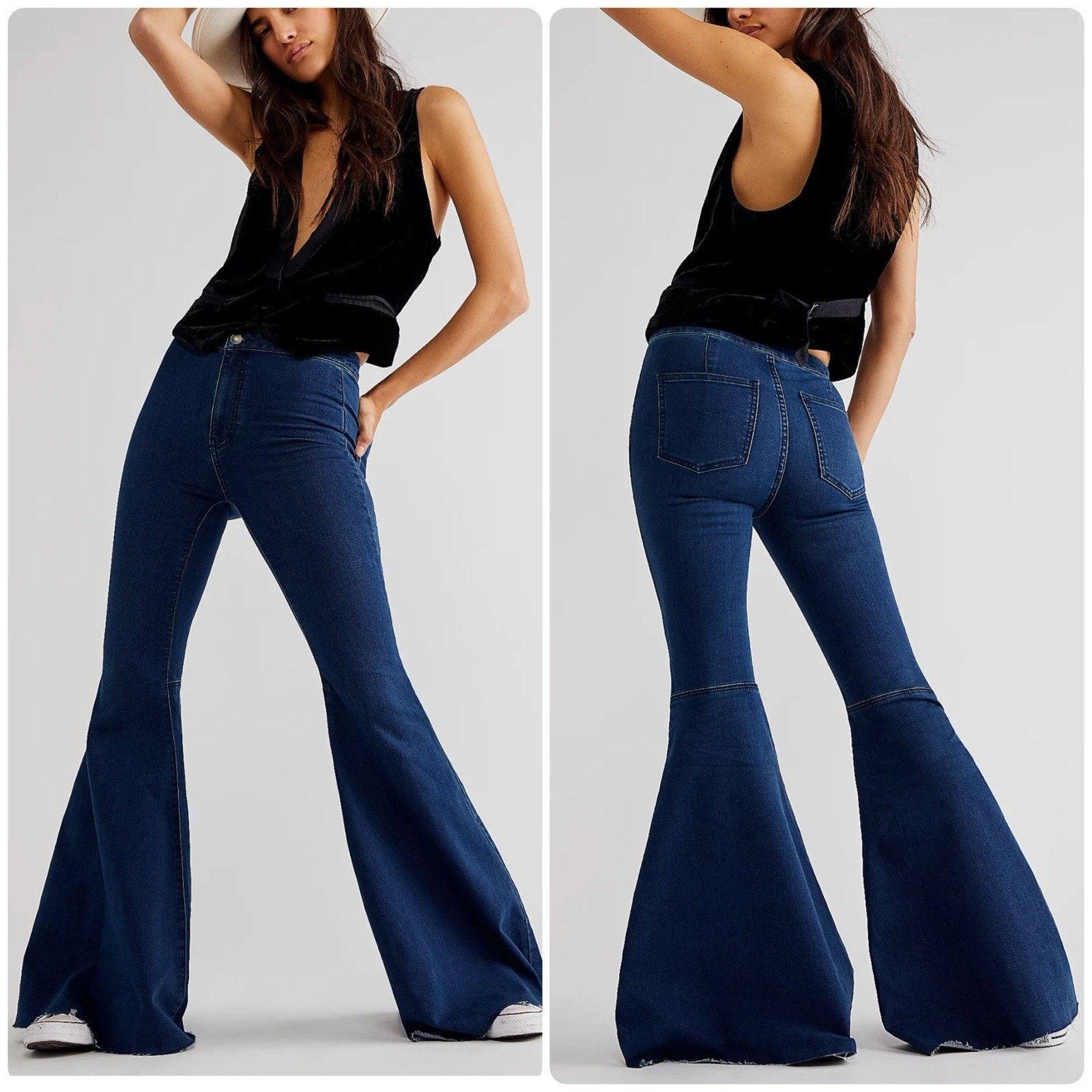 Free People FREE PEOPLE Just Float On Flare Jeans Vintage Bell Bottom 30 Size 30" / US 8 / IT 44 - 1 Thumbnail