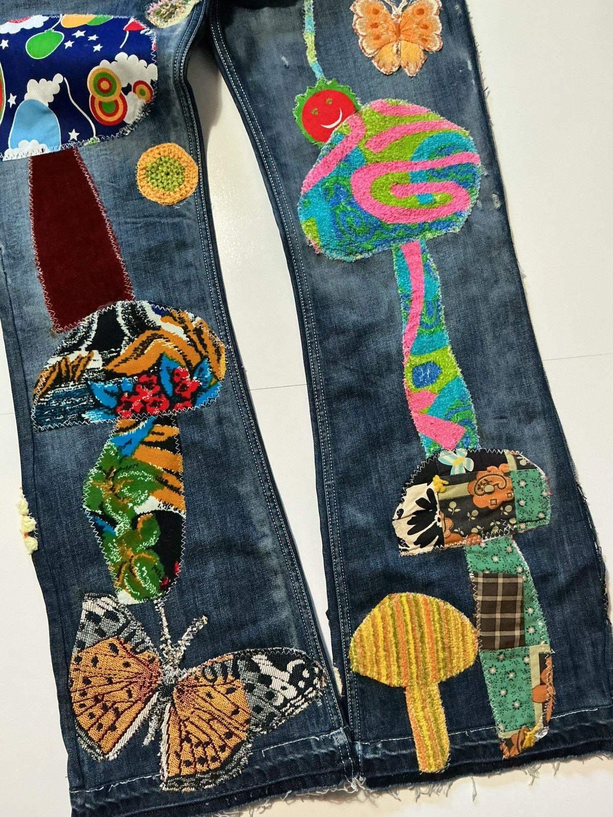 Diesel Diesel Zathan Bootcut Mushroom Shrooms Patchwork Denim Jeans Size US 36 / EU 52 - 3 Thumbnail