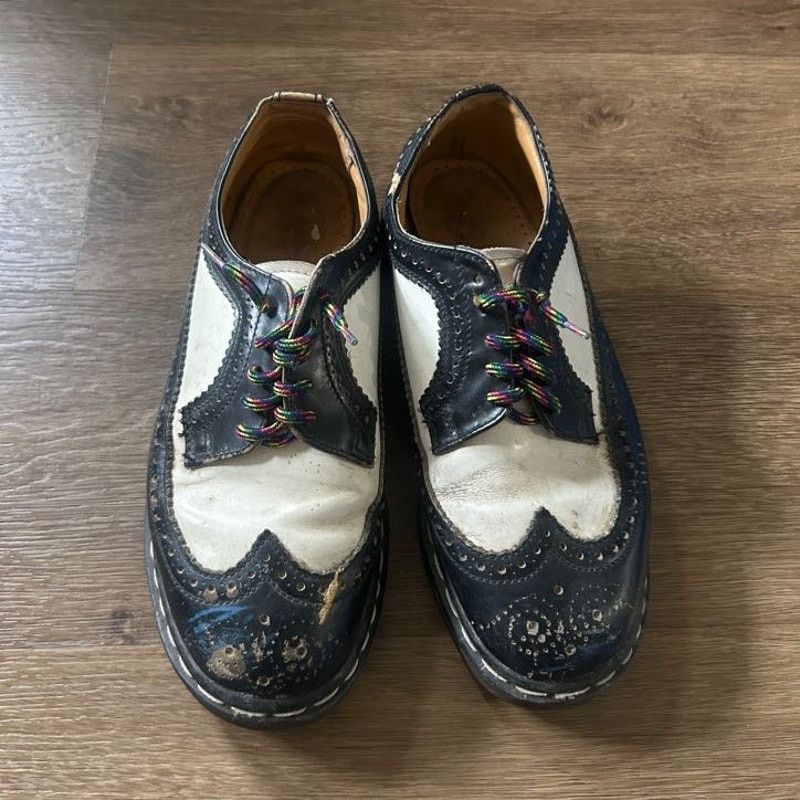 Vintage Martens Black and White Oxford Shoe