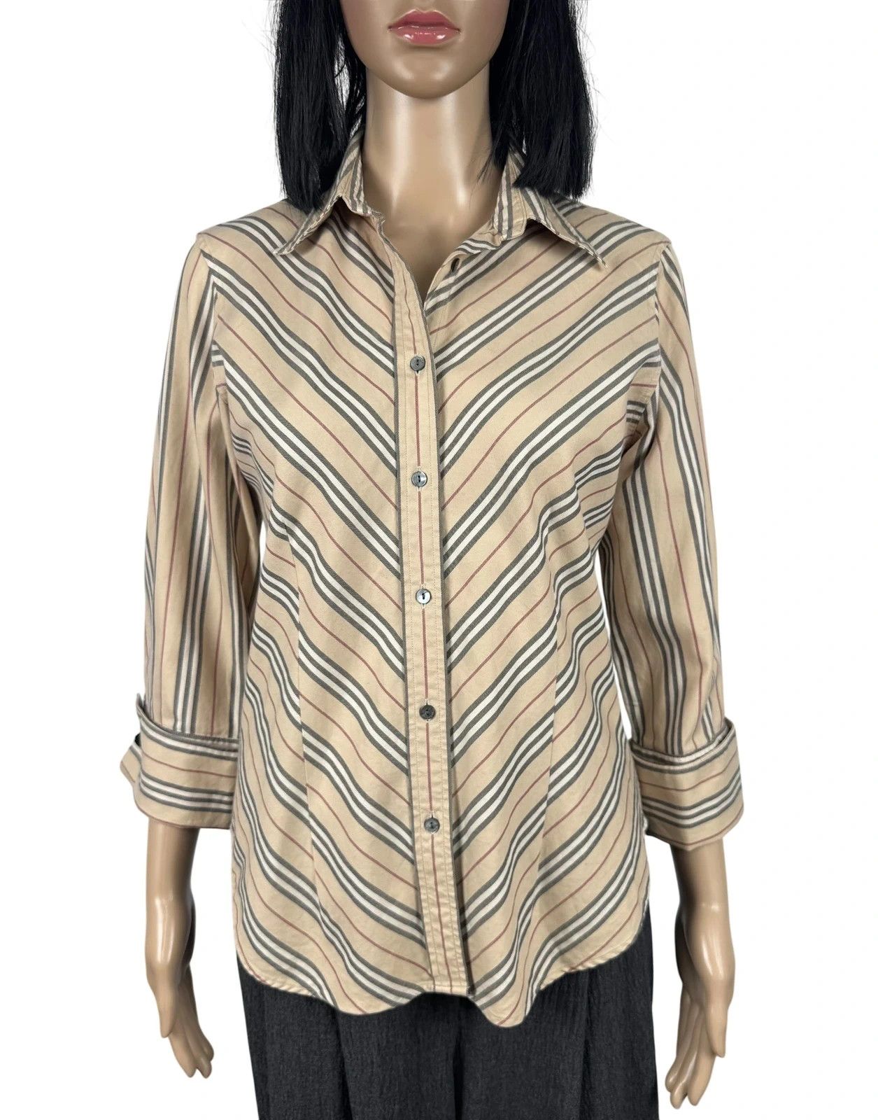 Burberry Burberry London Striped Shirt 3/4 Sleeve Vintage size M Size M / US 6-8 / IT 42-44 - 10 Thumbnail