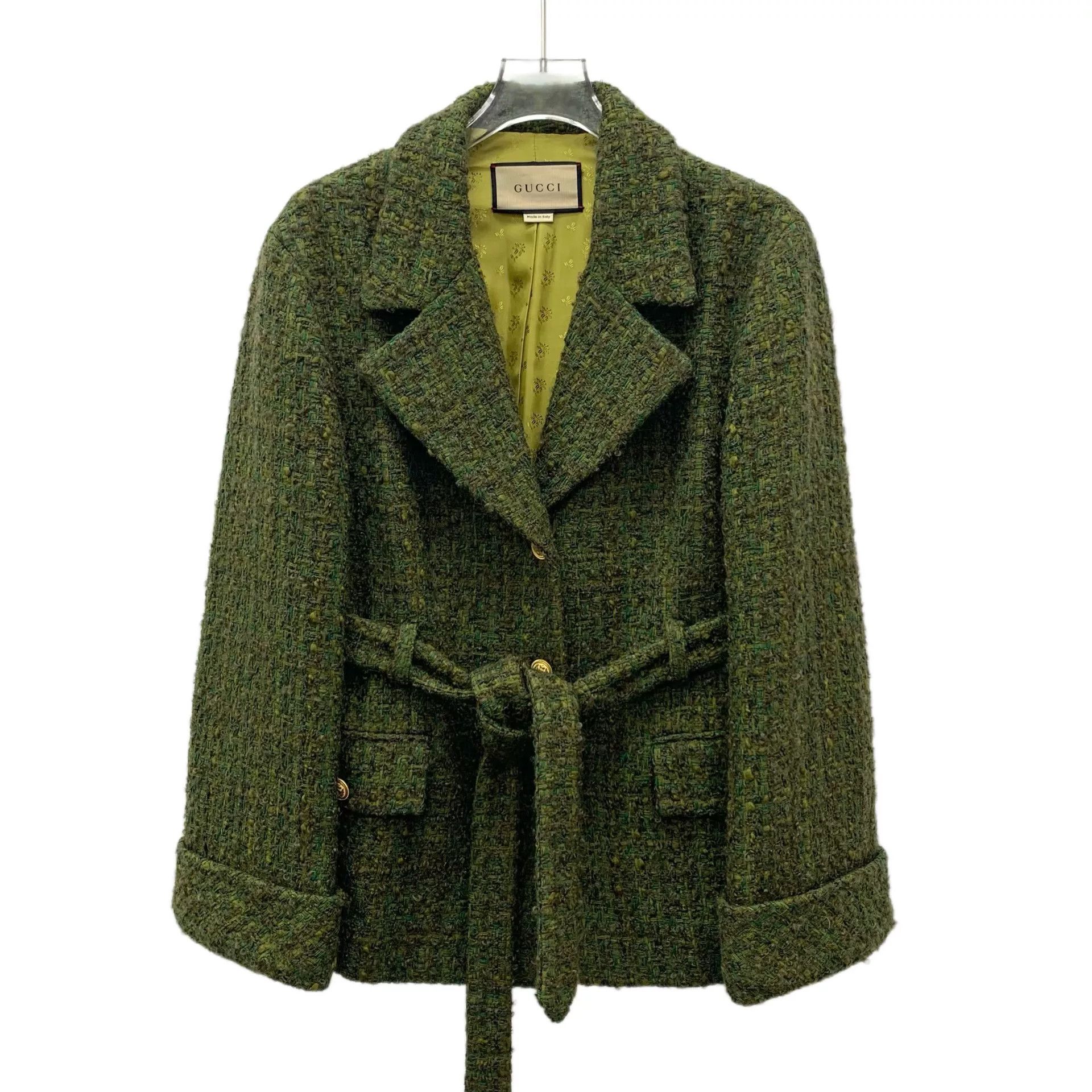 Gucci Gucci Green Wool Tweed Jacket Size US XS / EU 42 / 0 - 1 Thumbnail