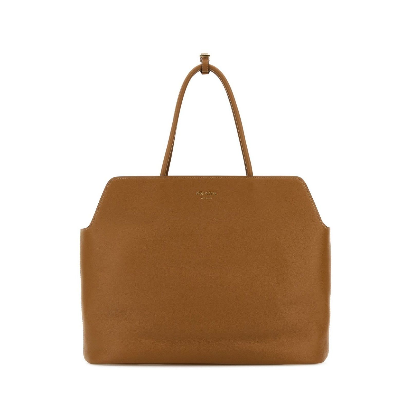 PRADA Shopping Brown Leather Shoulder Bag New & Authentic